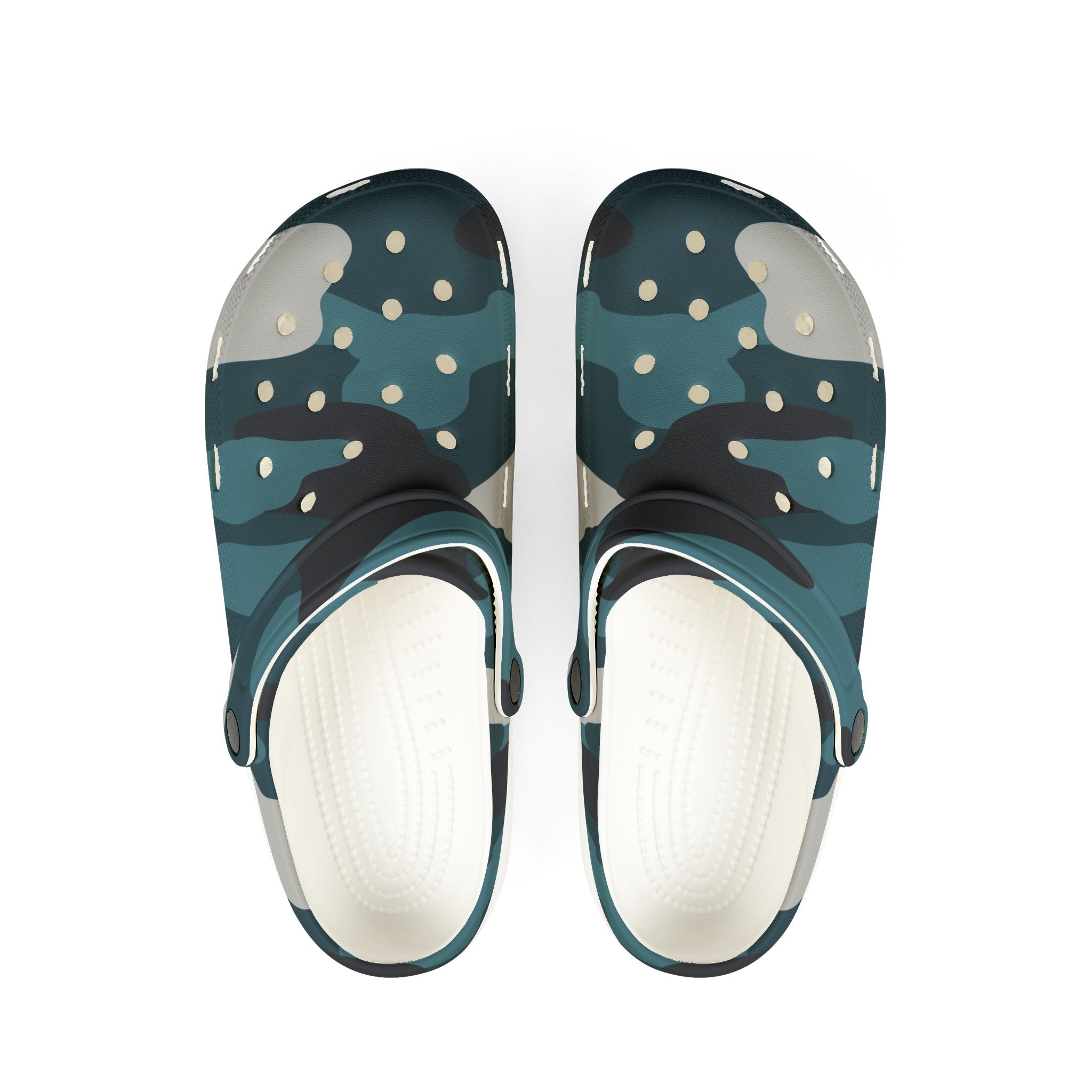 Blue Camouflage EVA Foam Rubber Shoes (AOP), Artsulli - Art is Long, Life is Short, Shoes, Size, US 6 (Women's), Color, White, , , 10471923647801