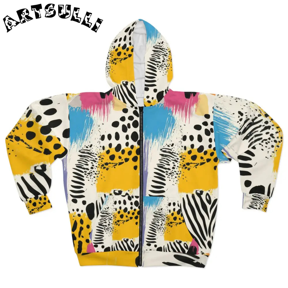JAKKOUTTHEBXX Rae Zebra Rhapsody Unisex Zip Hoodie (AOP)