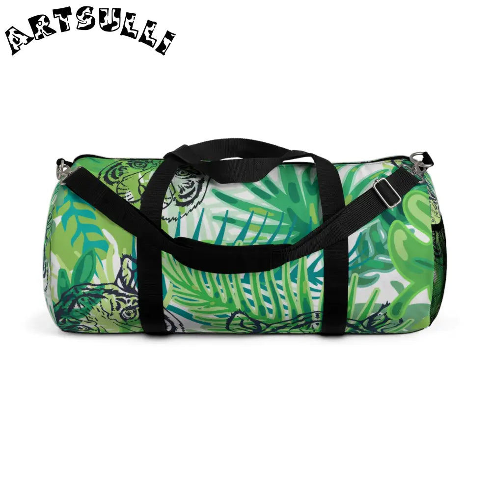JAKKOUTTHEBXX Tropical Jungle Tigers Green Duffel Bag JAKKOUTTHEBXX