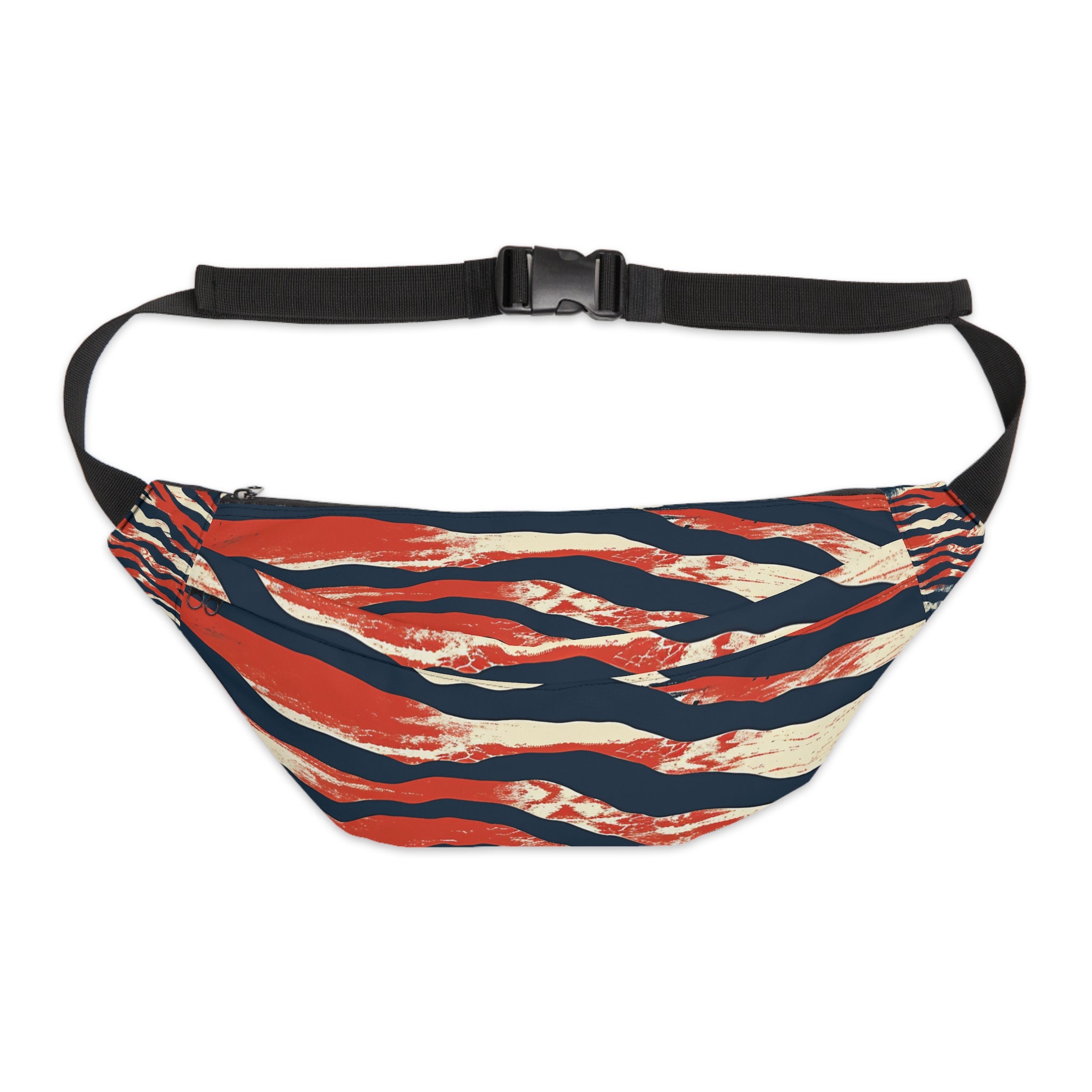 Capricious Tiger Wave Large Fanny Pack, Artsulli - Art is Long, Life is Short, Bags, Size, 8" × 9" × 4'', , , , , 19417314545047
