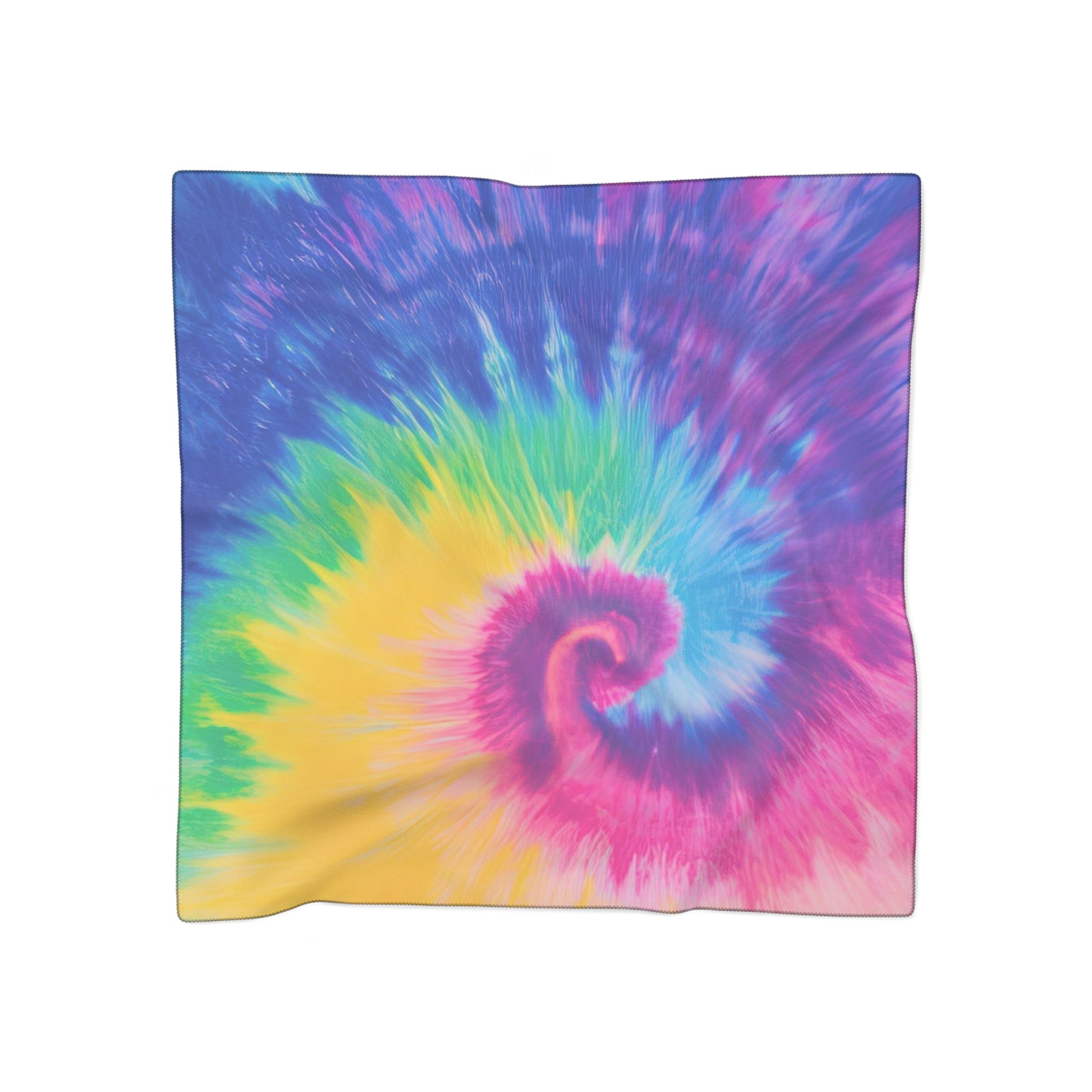 Psychedelic Tie Dye Poly Scarf, Artsulli - Art is Long, Life is Short, Accessories, Color, Poly chiffon, Size, 50" × 50", , , 27259248938689714200