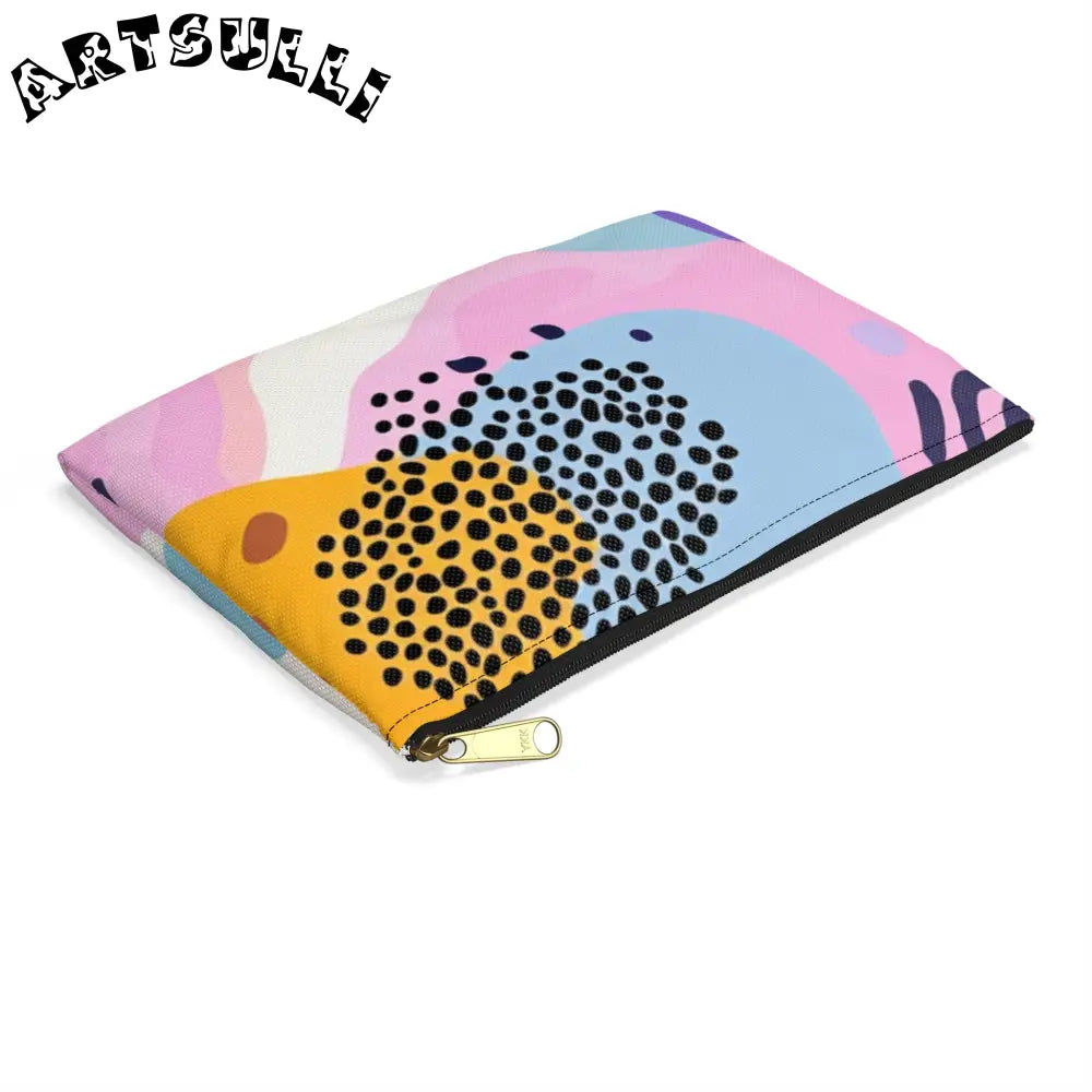 JAKKOUTTHEBXX Colorful Abstract Dots and Shapes Accessory Pouch