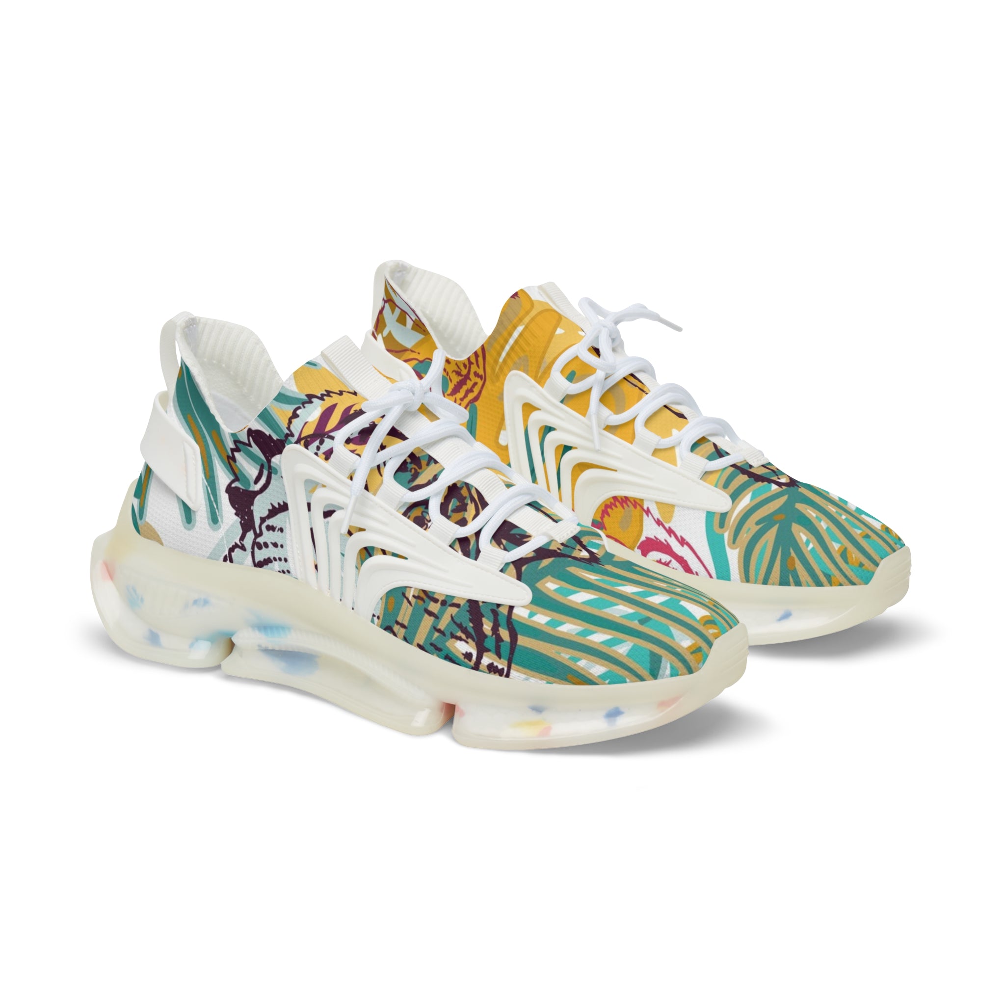 Tropical Jungle Tigers Brown and Green Men's Mesh Sneakers, Artsulli - Art is Long, Life is Short, Shoes, Color, White sole, Size, US 5, , , 14467515710966