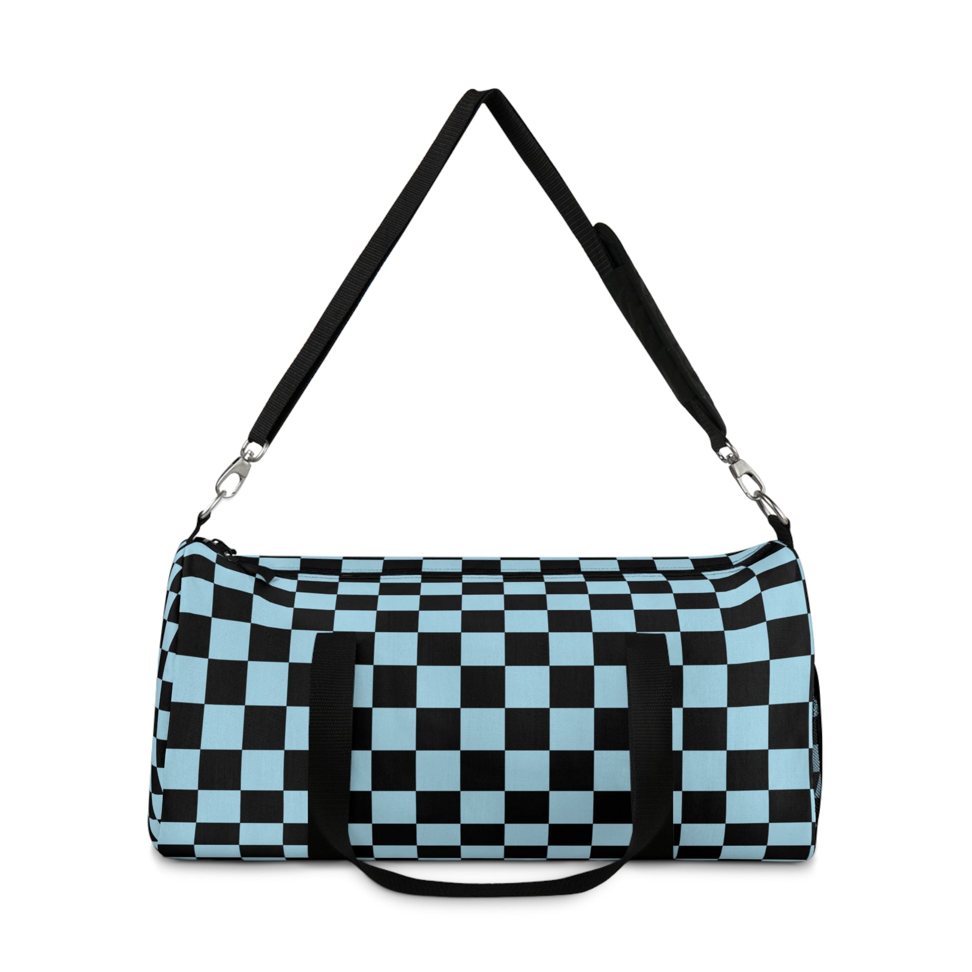 Checkerboard II Black and Blue Duffel Bag, Artsulli - Art is Long, Life is Short, Bags, , , , , , , 