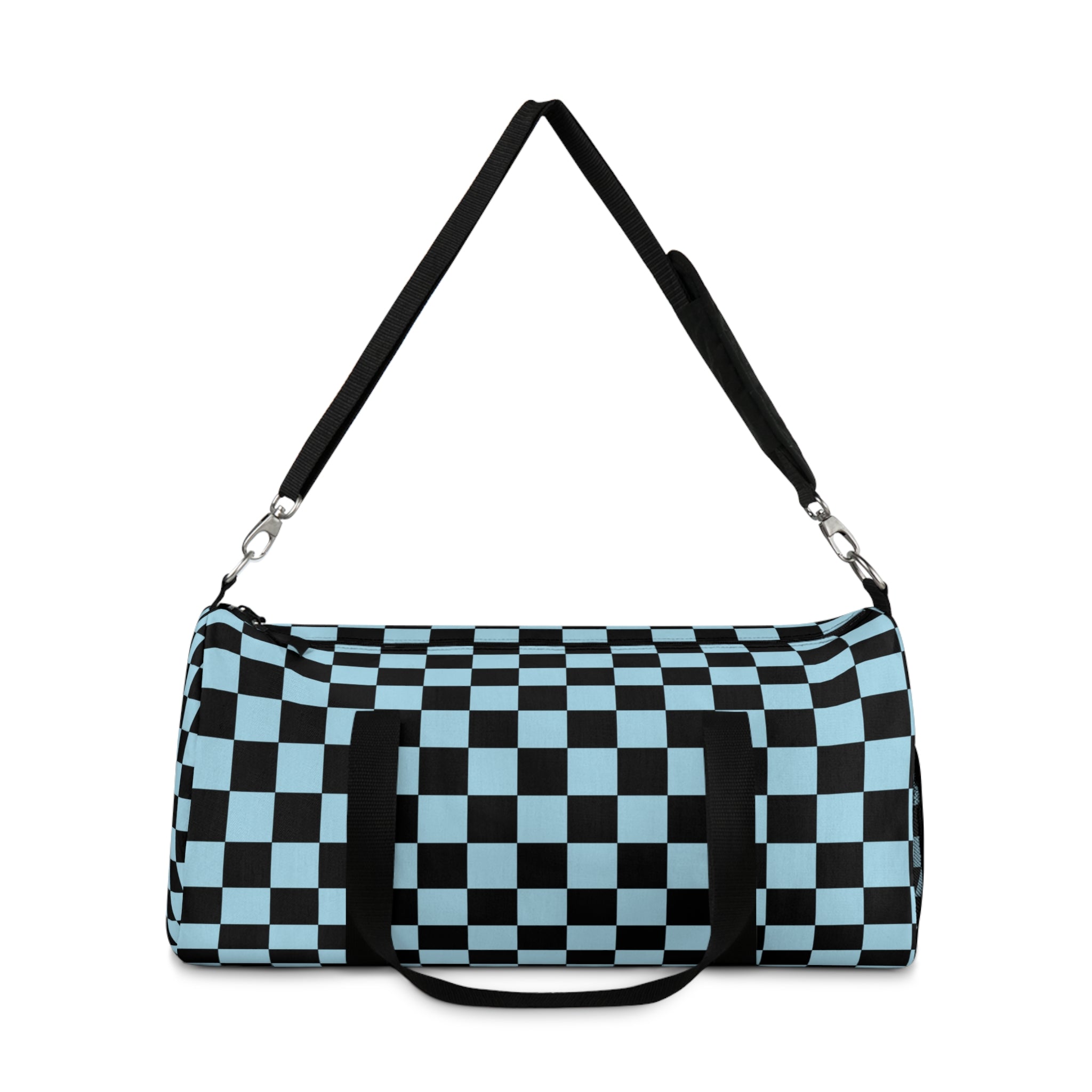 Checkerboard II Black and Blue Duffel Bag, Artsulli - Art is Long, Life is Short, Bags, , , , , , , 