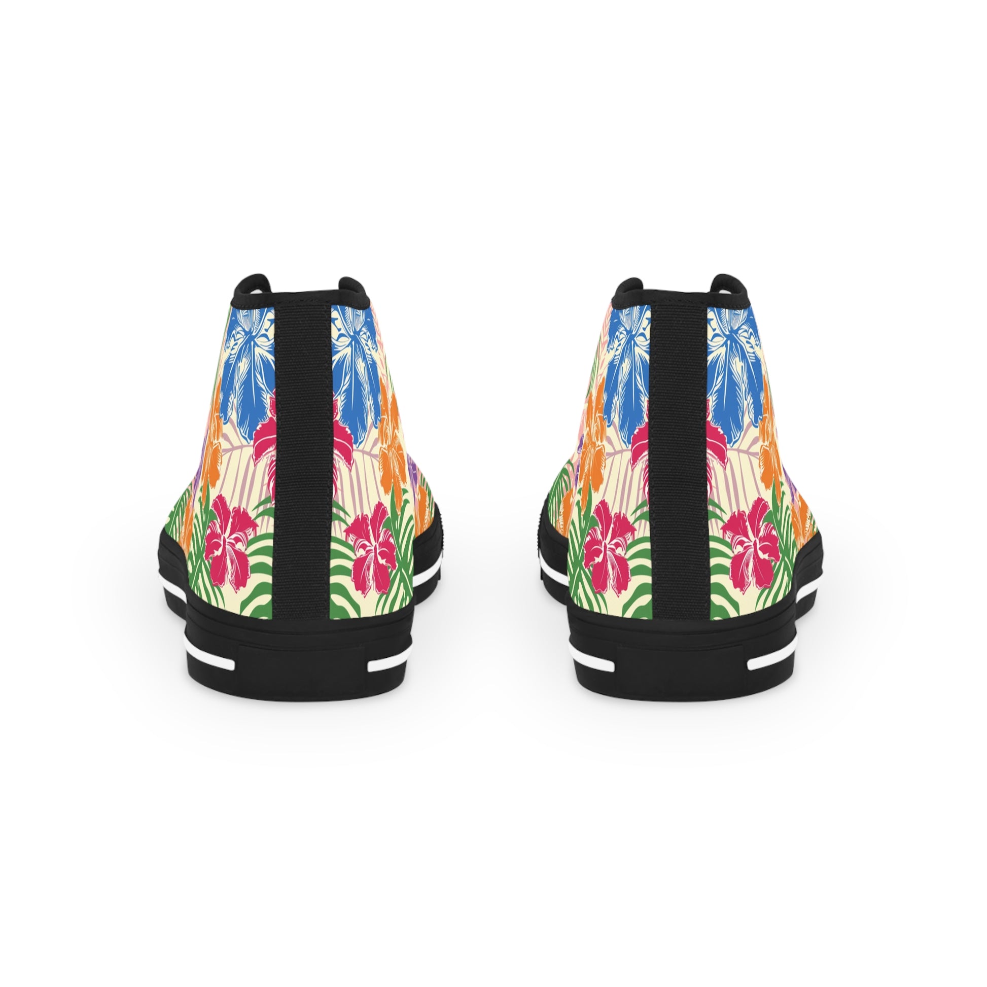 Blooming Tropical Flowers Men's High Top Sneakers, Artsulli - Art is Long, Life is Short, Shoes, , , , , , , 