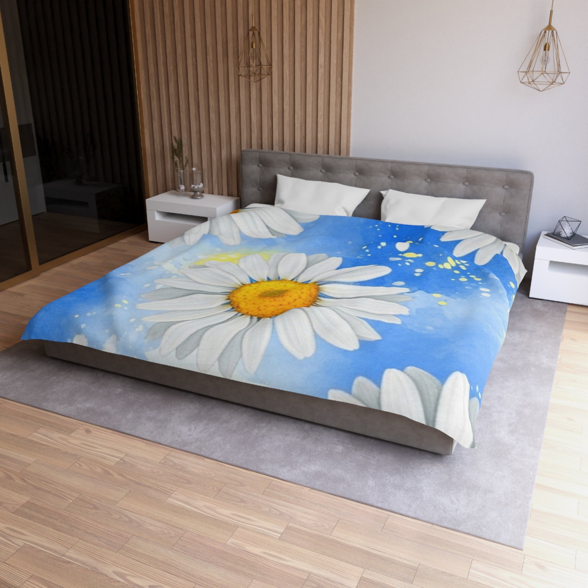 Daisies Microfiber Duvet Cover, Artsulli - Art is Long, Life is Short, Home Decor, , , , , , , 