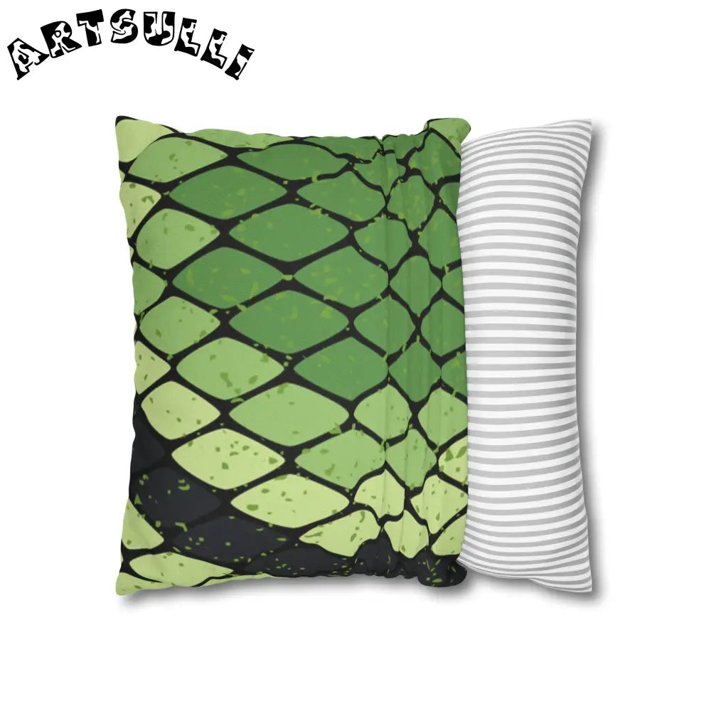 JAKKOUTTHEBXX Snake Skin Green and Black Spun Polyester Square
