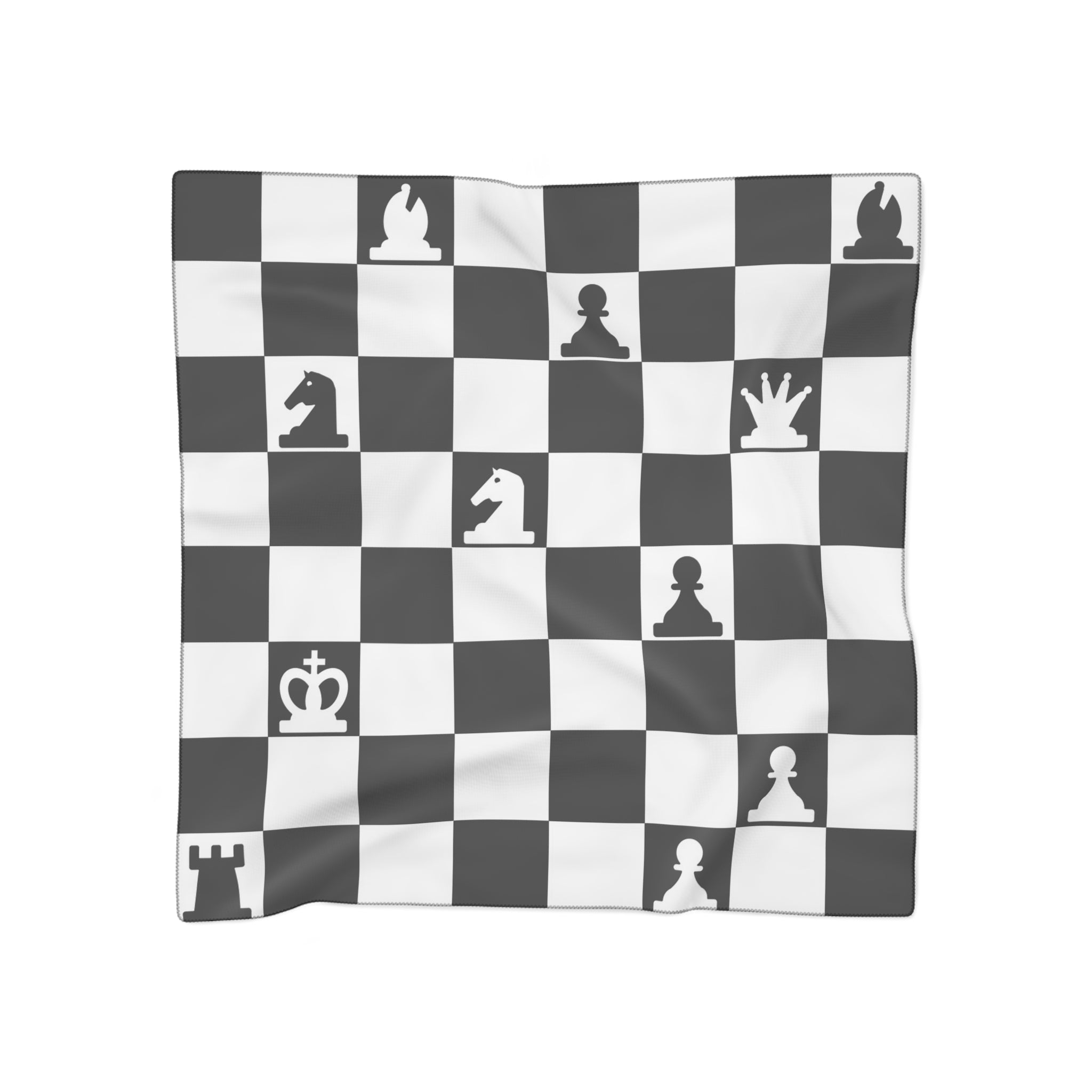Battlements Chess Poly Scarf, Artsulli - Art is Long, Life is Short, Accessories, Color, Poly chiffon, Size, 50" × 50", , , 32648512501398843583