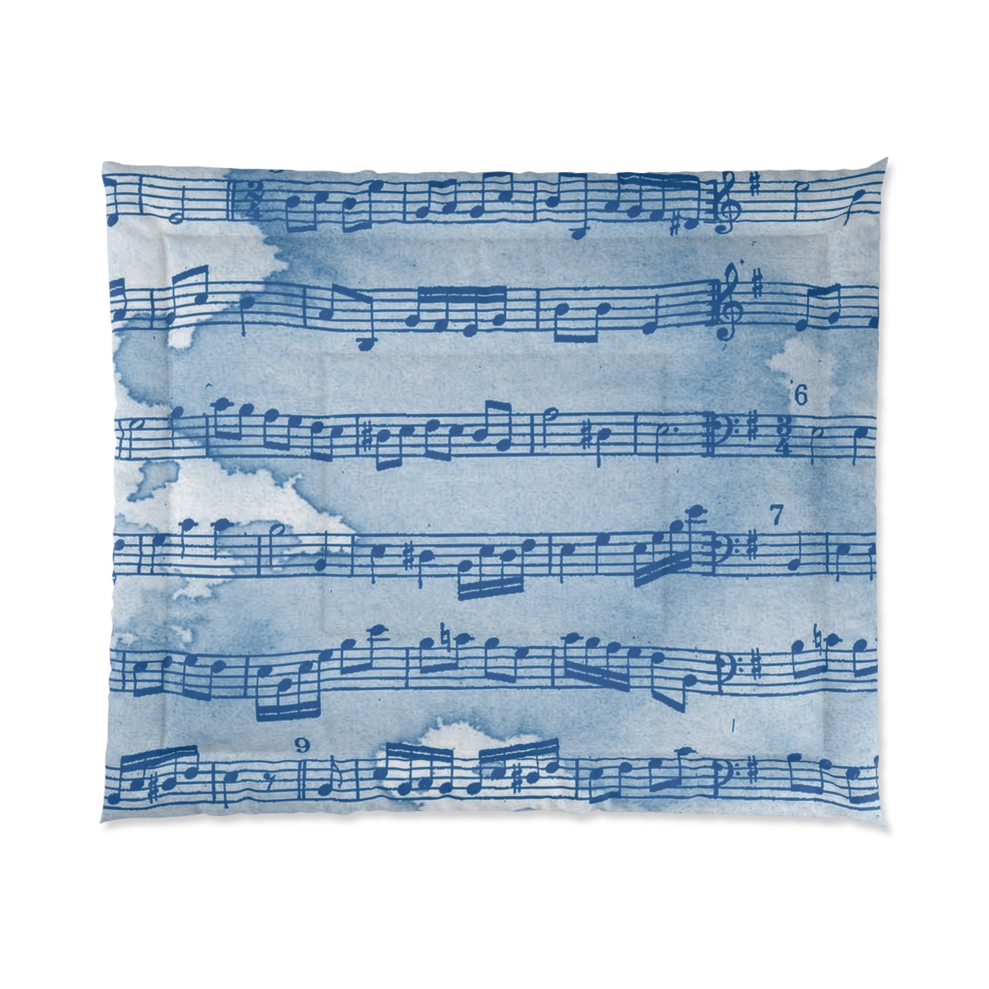 Drip Spill Type Beat Sheet Music Blue Comforter, Artsulli - Art is Long, Life is Short, Home Decor, Size, 104" × 88", , , , , 43957204669840303049