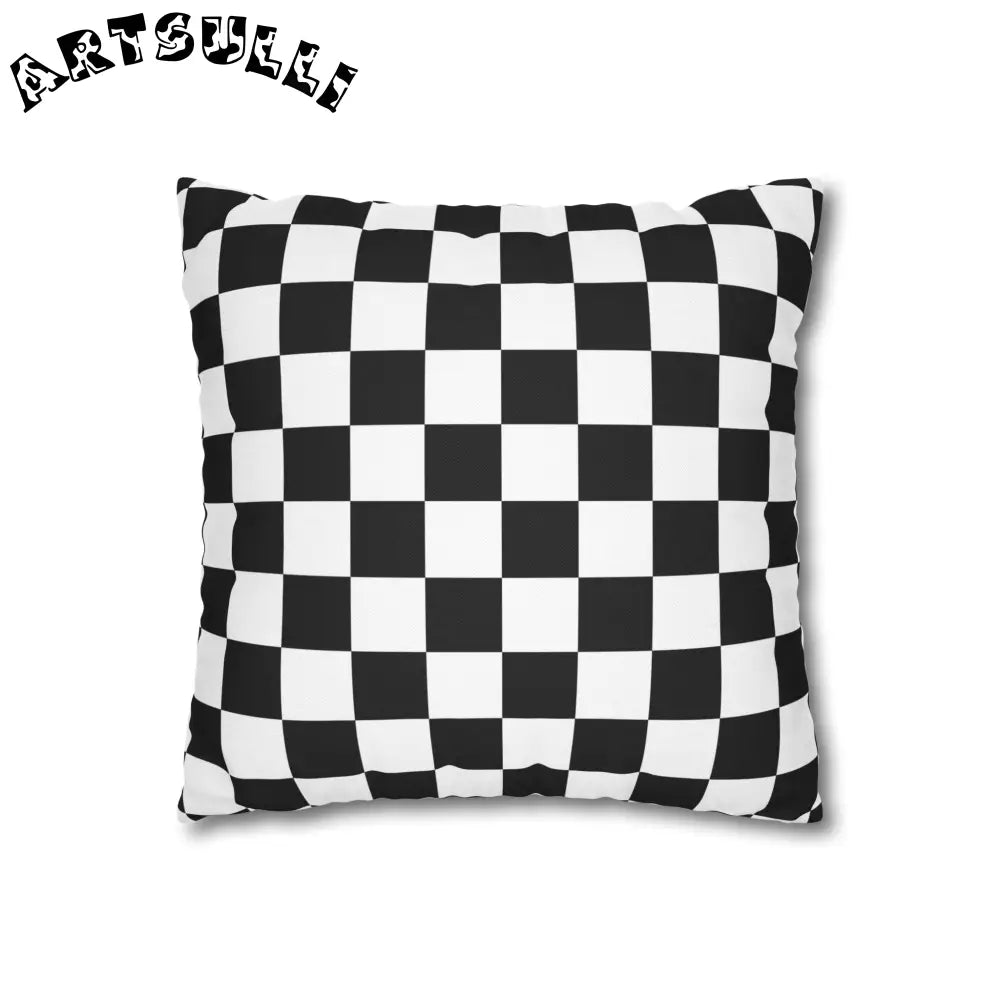 JAKKOUTTHEBXX Checkerboard Black and White Spun Polyester Square