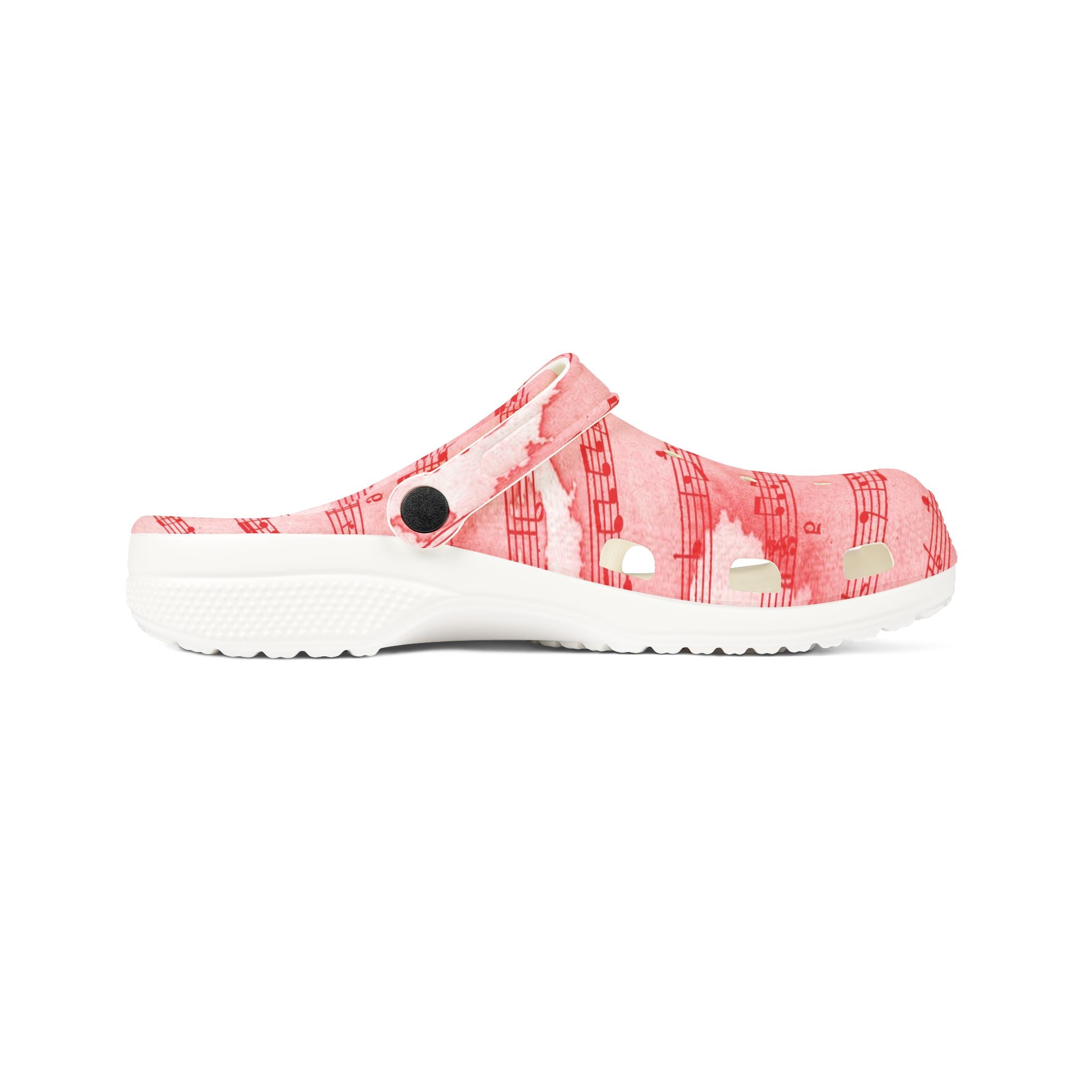 Drip Spill Type Beat Sheet Music Red EVA Foam Rubber Shoes (AOP), Artsulli - Art is Long, Life is Short, Shoes, , , , , , , 