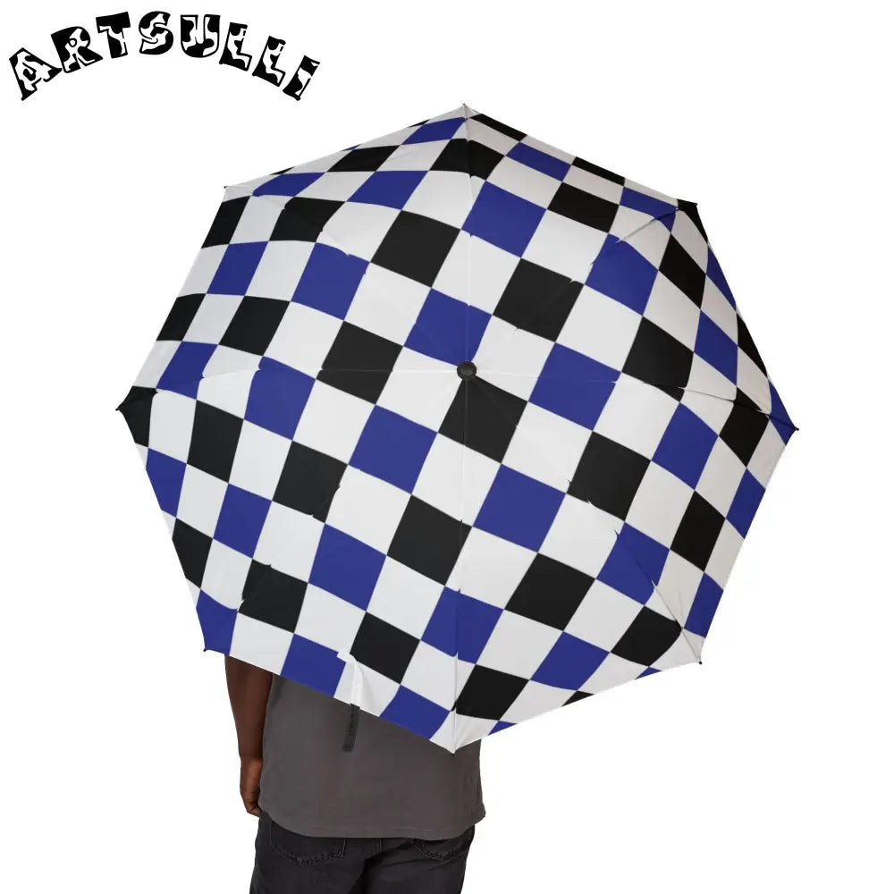 JAKKOUTTHEBXX Checkerboard Blue White and Black Semi-Automatic