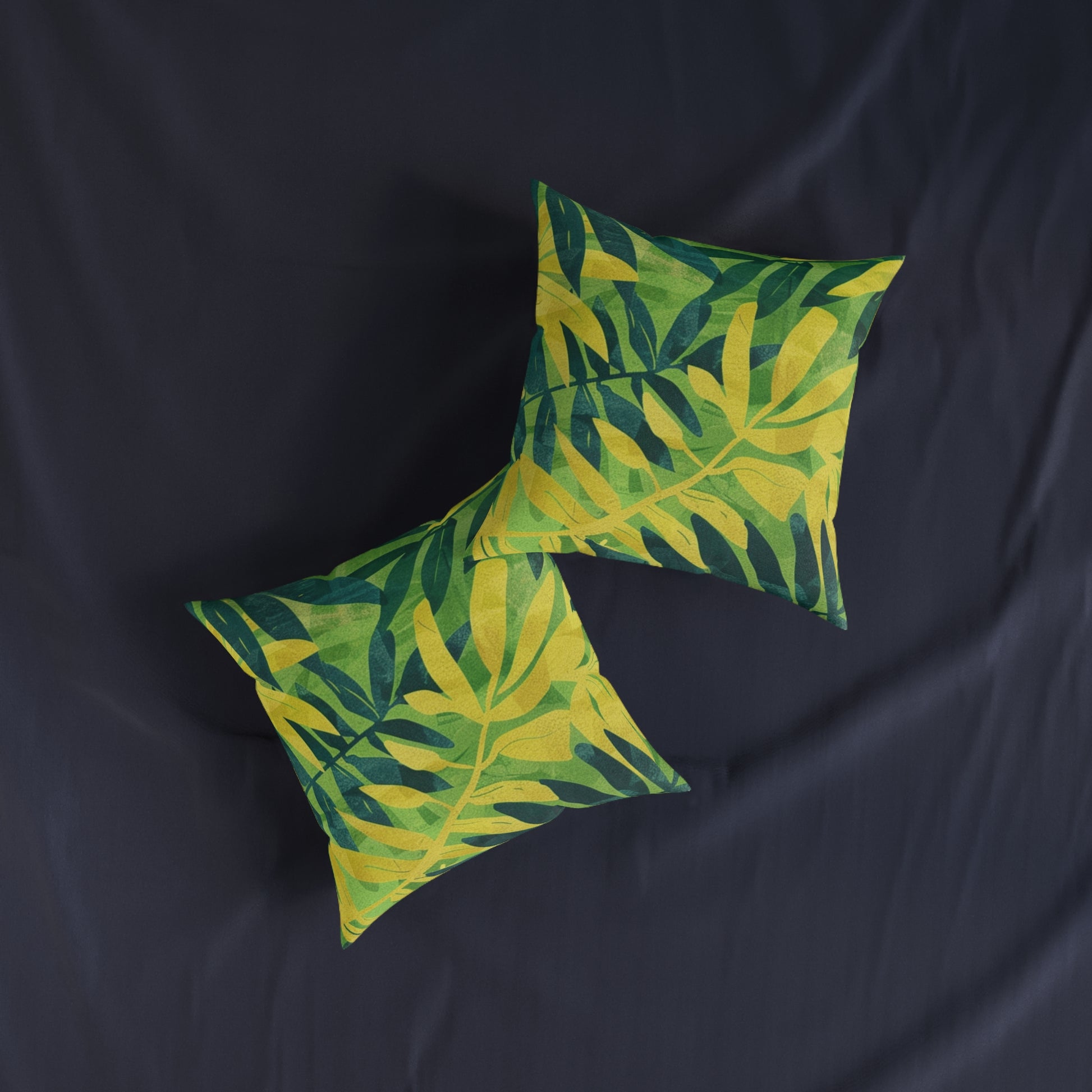 Green Leaf x Yellow Leaf x Tropical x Jungle Square Pillow, Artsulli - Art is Long, Life is Short, Home Decor, , , , , , , 