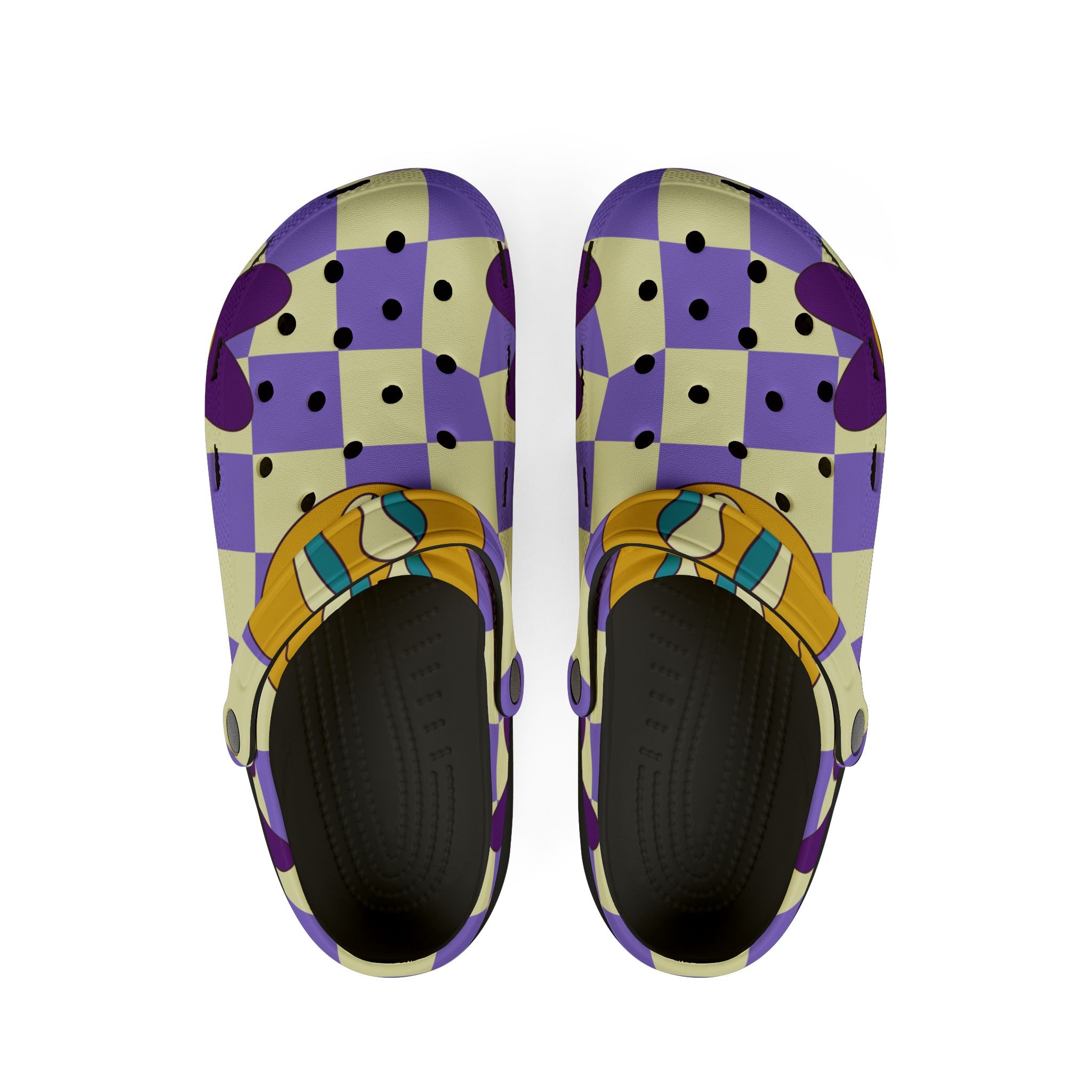 Trippy Flower Power Motifs EVA Foam Rubber Shoes (AOP), Artsulli - Art is Long, Life is Short, Shoes, Size, US 6 (Women's), Color, Black, , , 13628698900461