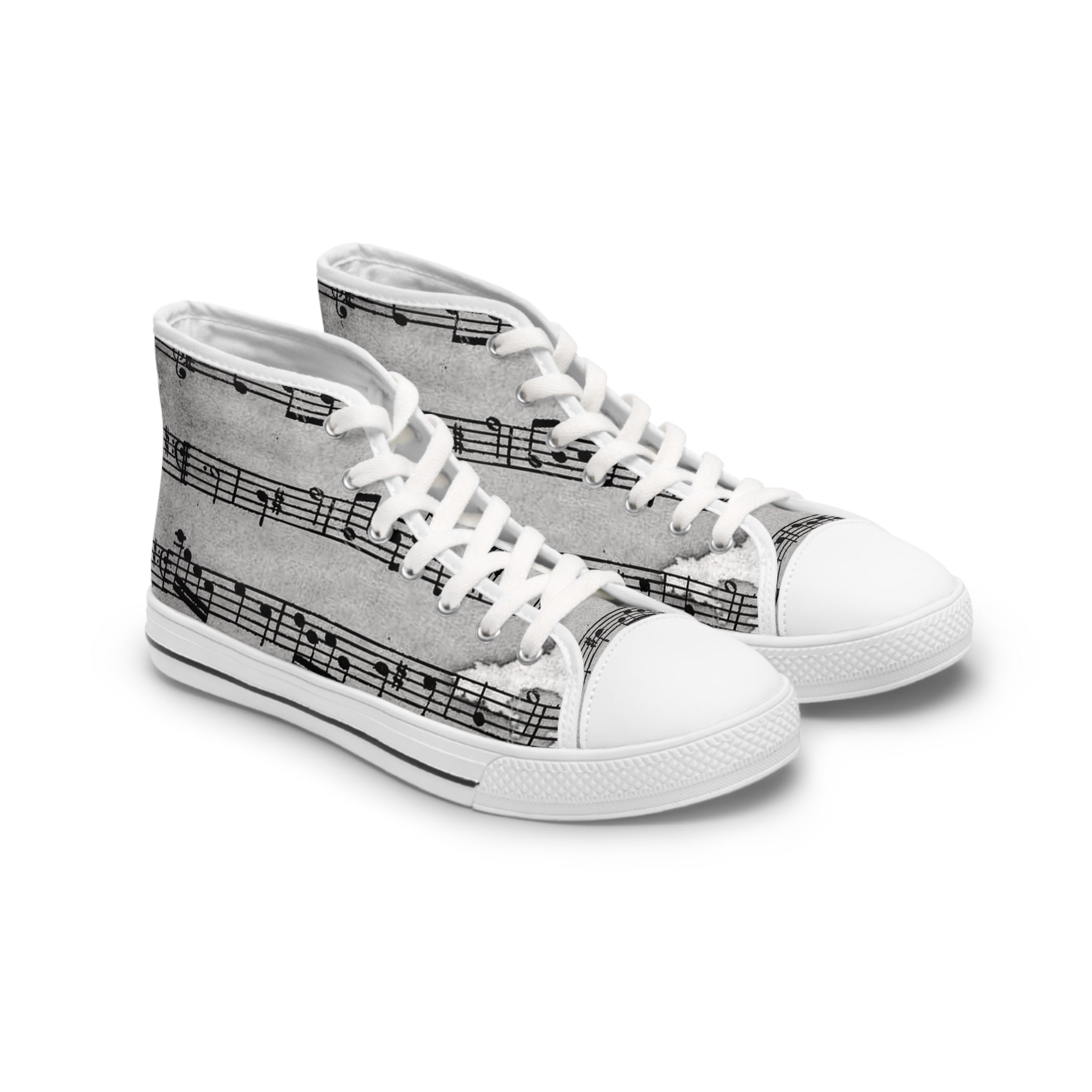 Drip Spill Type Beat Sheet Music Black Women's High Top Sneakers, Artsulli - Art is Long, Life is Short, Shoes, Size, US 5.5, Color, White sole, , , 19654589095031997129