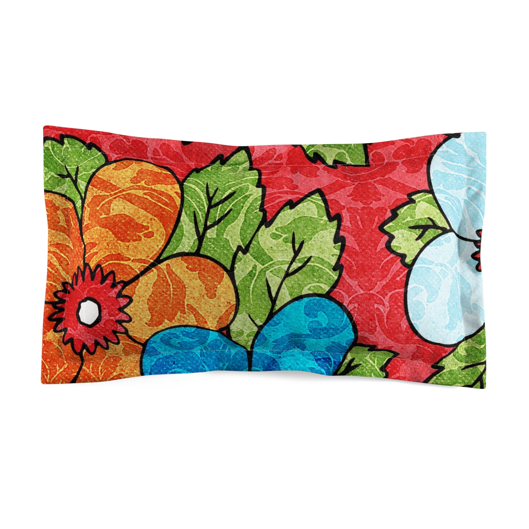 Groovy Red Floral Kl Microfiber Pillow Sham, Artsulli - Art is Long, Life is Short, Home Decor, Size, King, , , , , 26659904817635961085