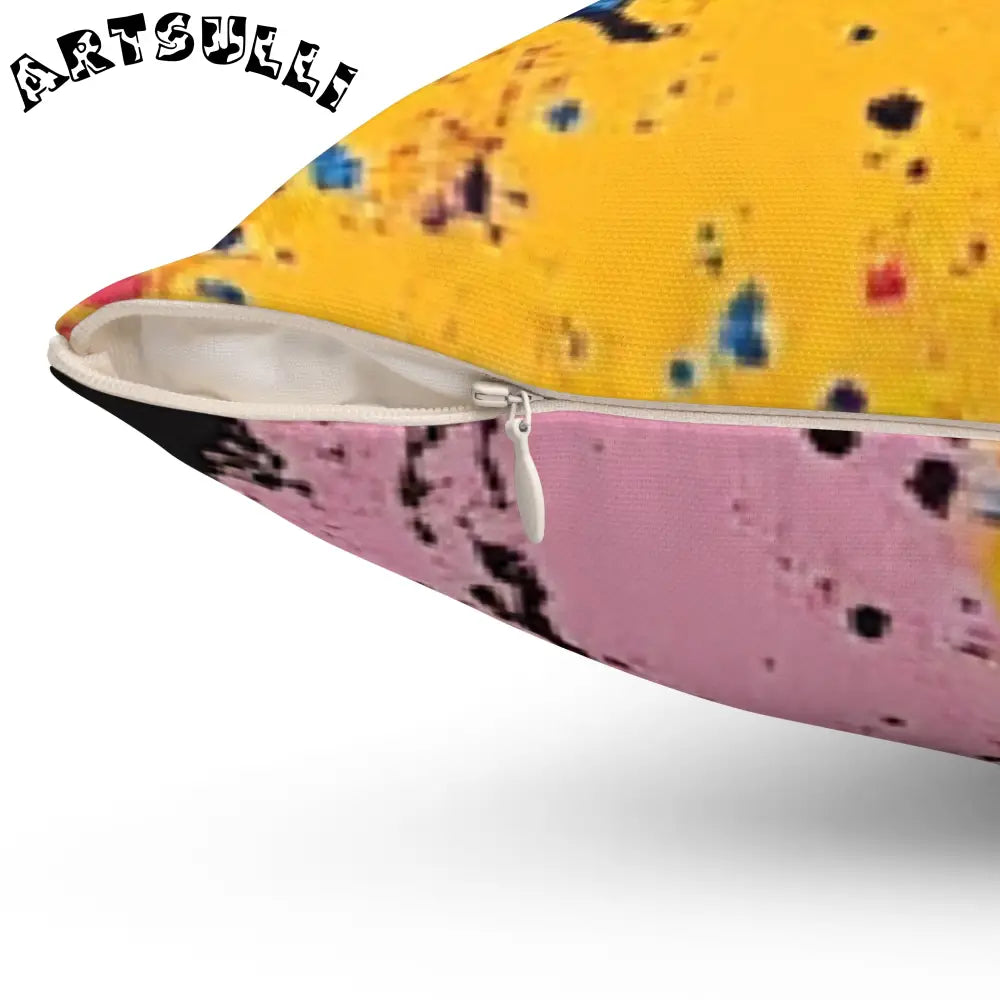 JAKKOUTTHEBXX The Colors Of Paint Splatter Spun Polyester Square