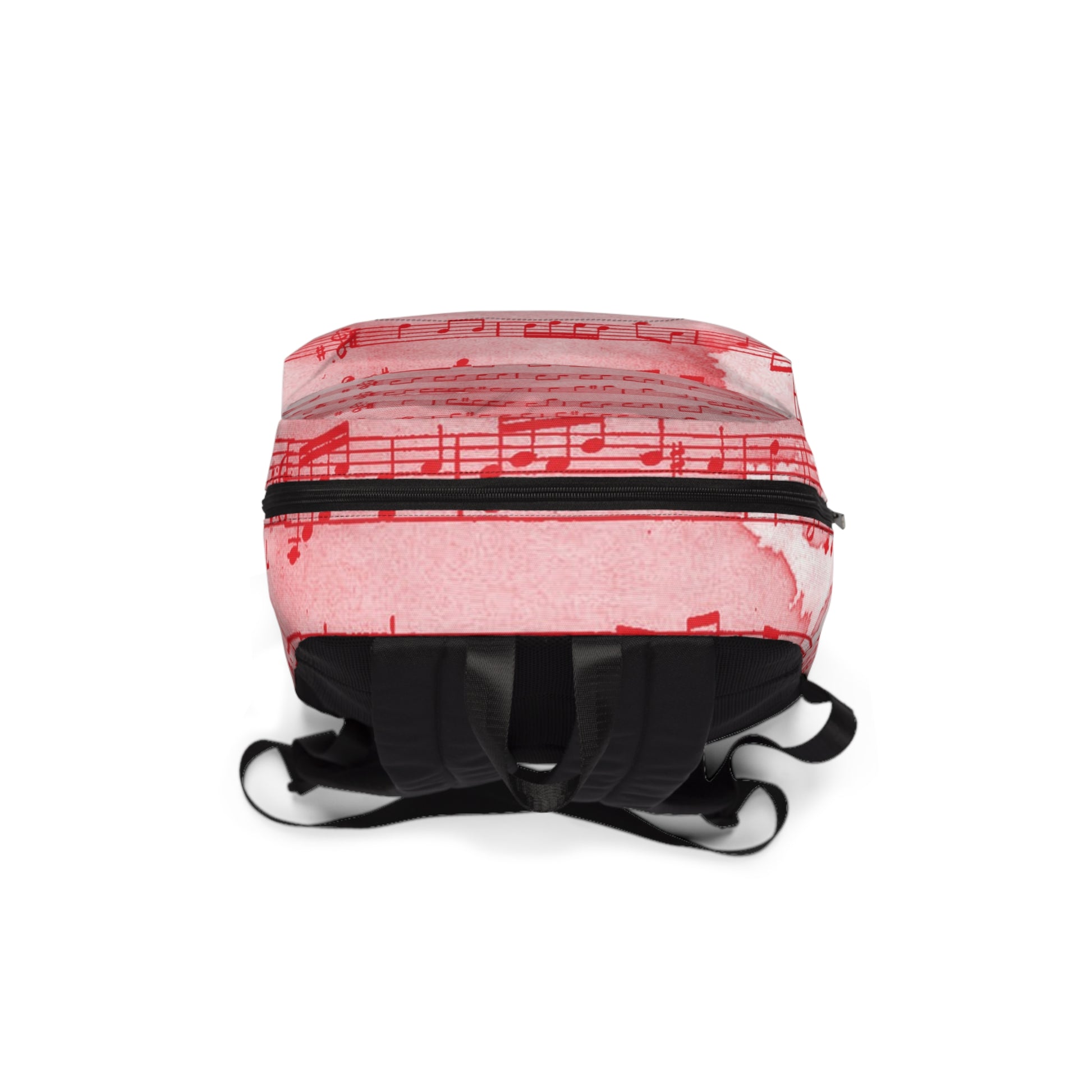 Drip Spill Type Beat Sheet Music Red Unisex Classic Backpack, Artsulli - Art is Long, Life is Short, Bags, , , , , , , 