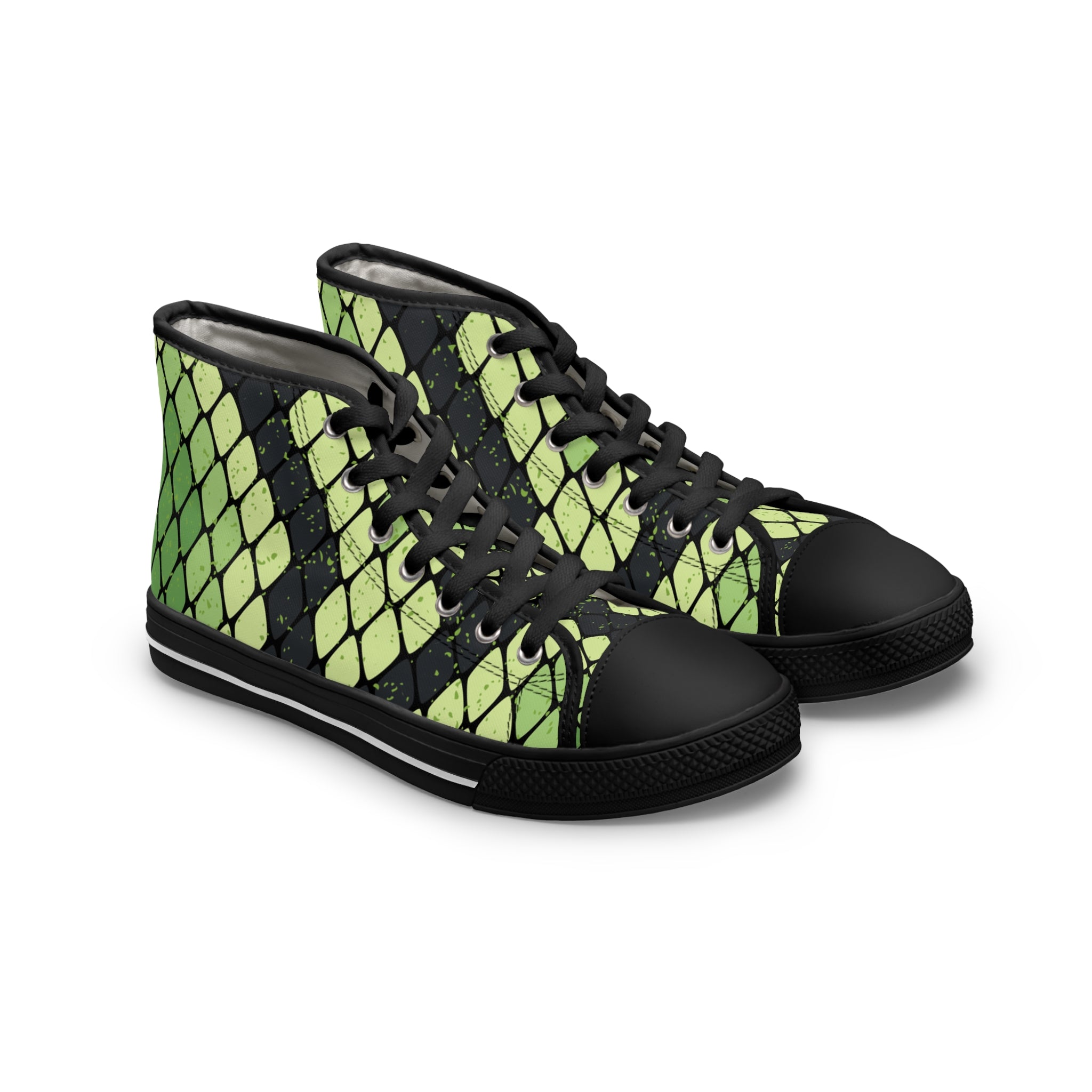 Snake Skin Women's High Top Sneakers, Artsulli - Art is Long, Life is Short, Shoes, Size, US 5.5, Color, Black sole, , , 11348682103836
