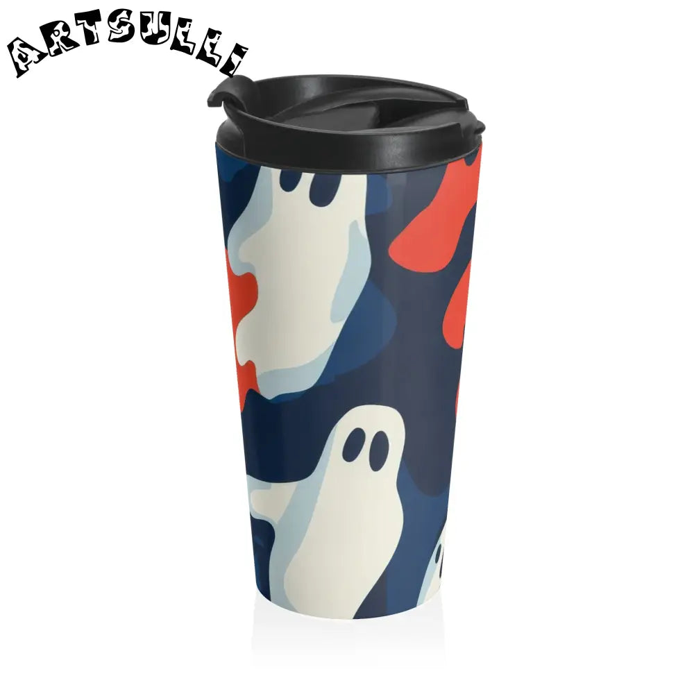 JAKKOUTTHEBXX Camo Ghosts Stainless Steel Travel Mug JAKKOUTTHEBXX