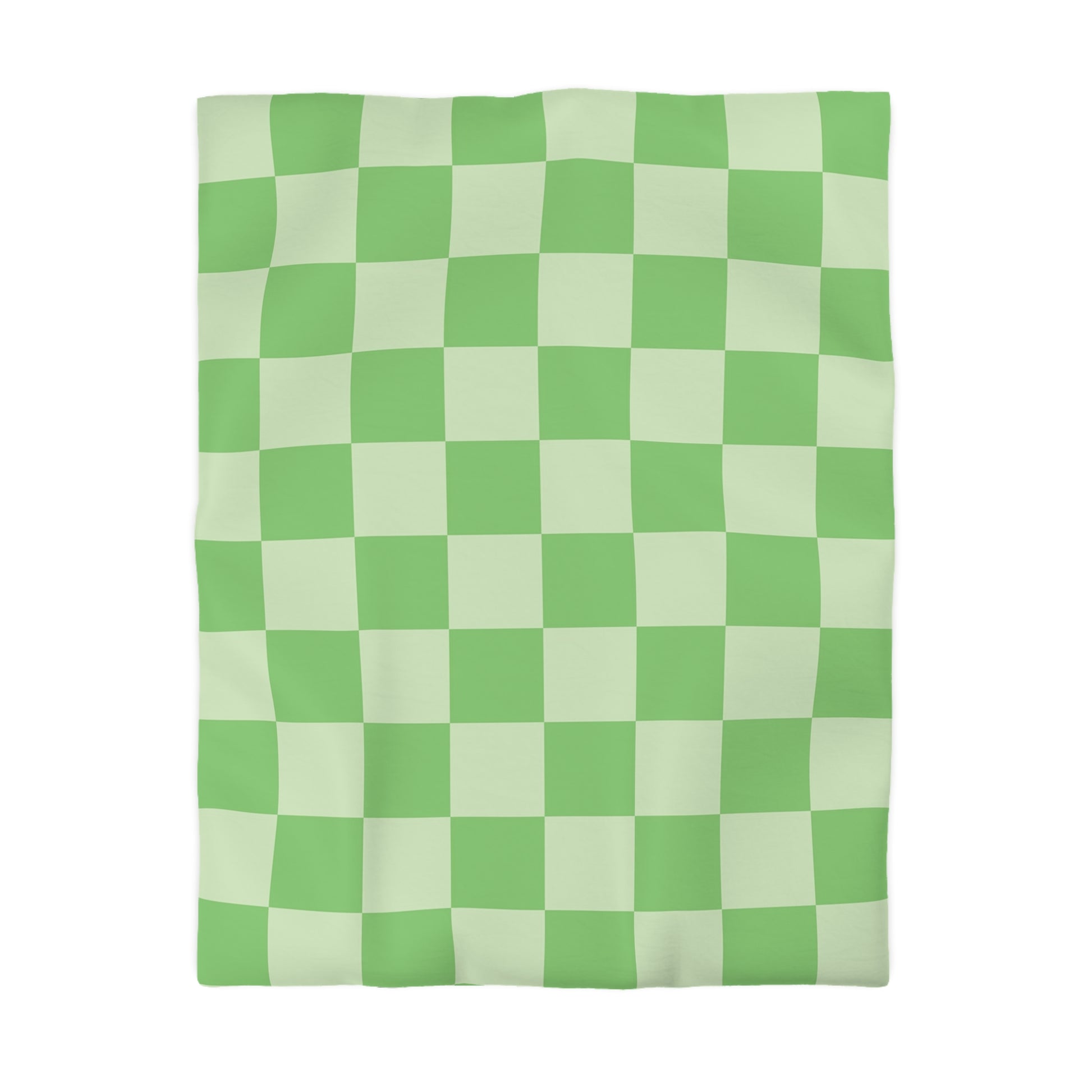 Checkerboard Green Microfiber Duvet Cover, Artsulli - Art is Long, Life is Short, Home Decor, Size, Twin, Color, White, , , 25724298710068148376