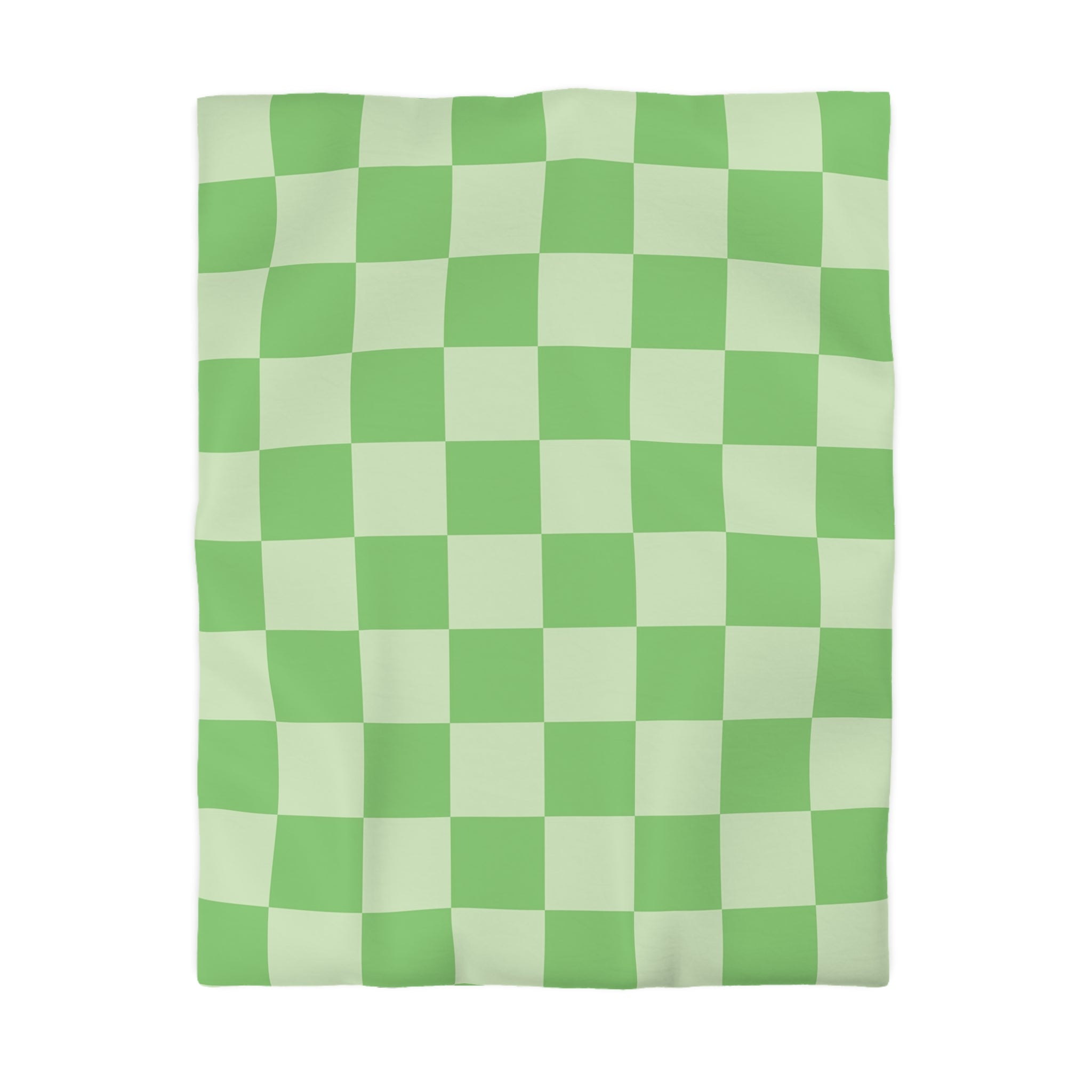 Checkerboard Green Microfiber Duvet Cover, Artsulli - Art is Long, Life is Short, Home Decor, Size, Twin, Color, White, , , 25724298710068148376