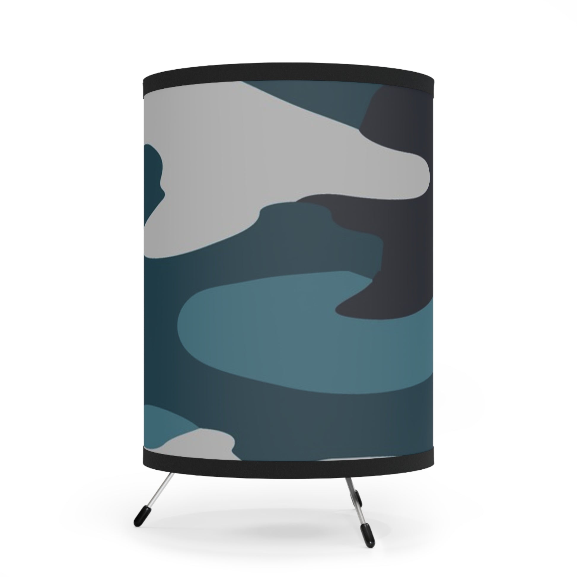 Blue Camouflage Tripod Lamp with High-Res Printed Shade, US\CA plug, Artsulli - Art is Long, Life is Short, Home Decor, , , , , , , 
