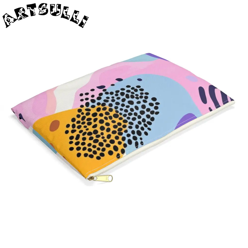 JAKKOUTTHEBXX Colorful Abstract Dots and Shapes Accessory Pouch