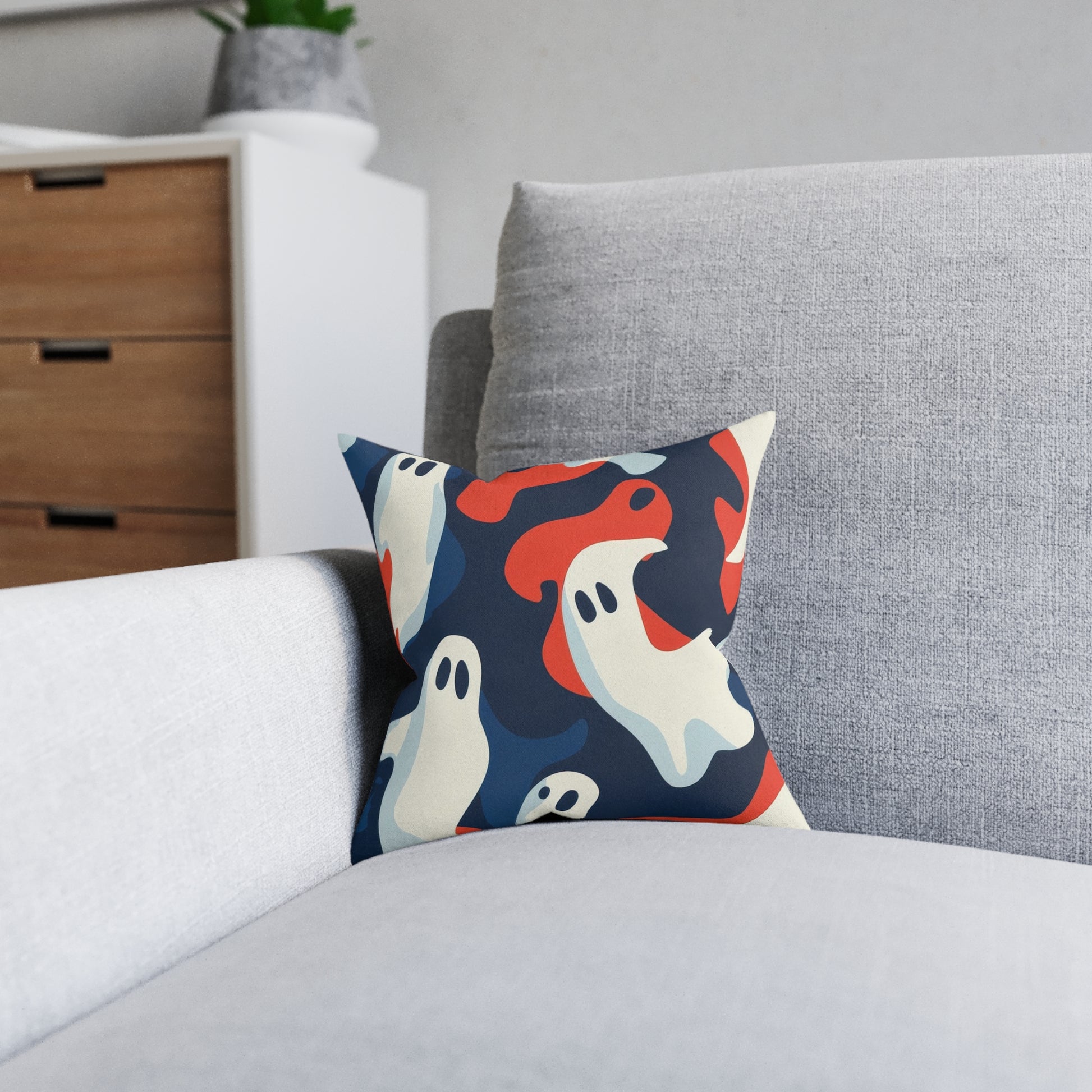 Camo Ghosts Square Pillow, Artsulli - Art is Long, Life is Short, Home Decor, , , , , , , 