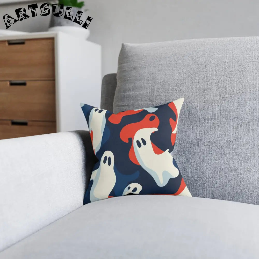 JAKKOUTTHEBXX Camo Ghosts Square Pillow JAKKOUTTHEBXX Artsulli - Art