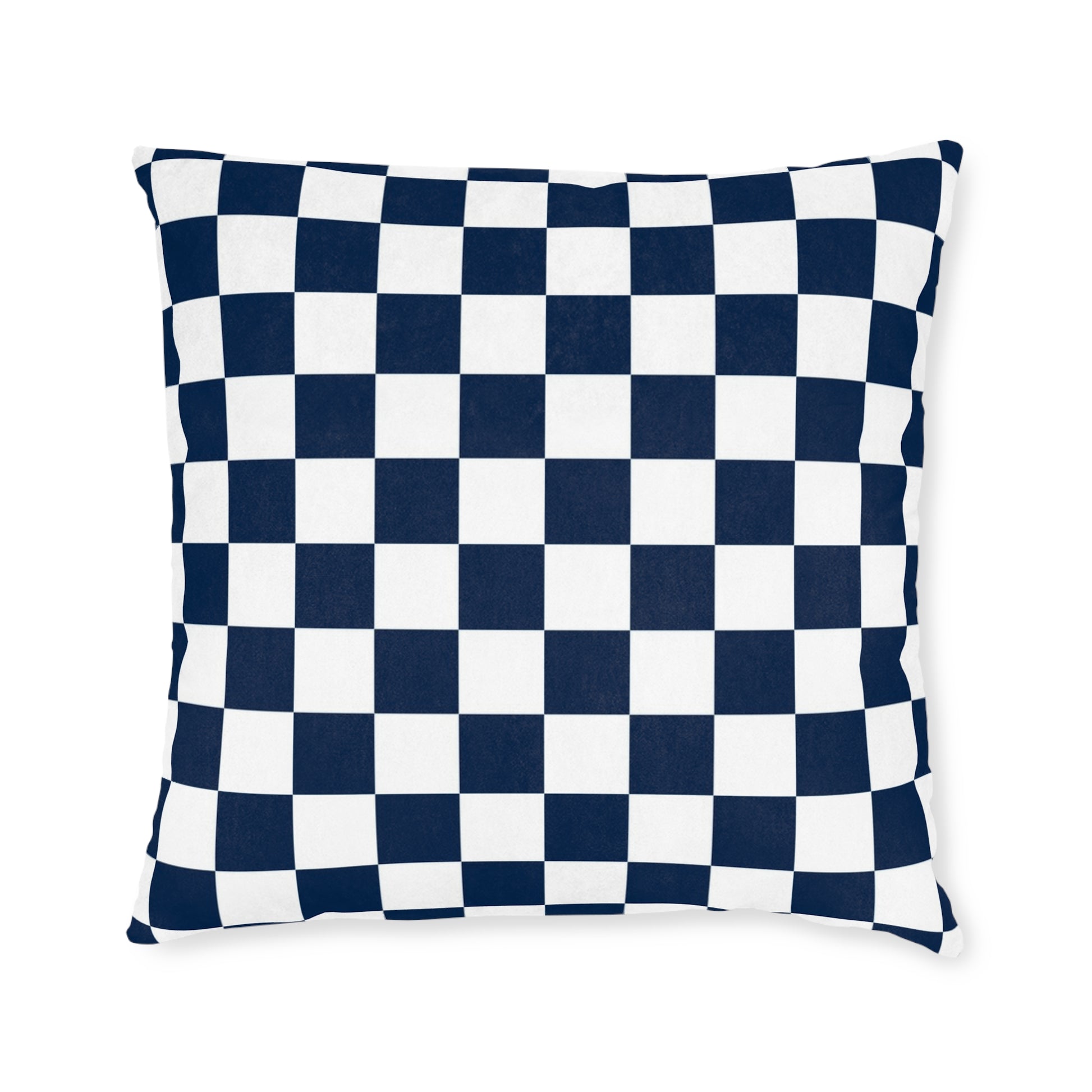 Checkerboard White and Navy Blue Square Pillow, Artsulli - Art is Long, Life is Short, Home Decor, Size, 22" × 22", , , , , 57836194540365093325