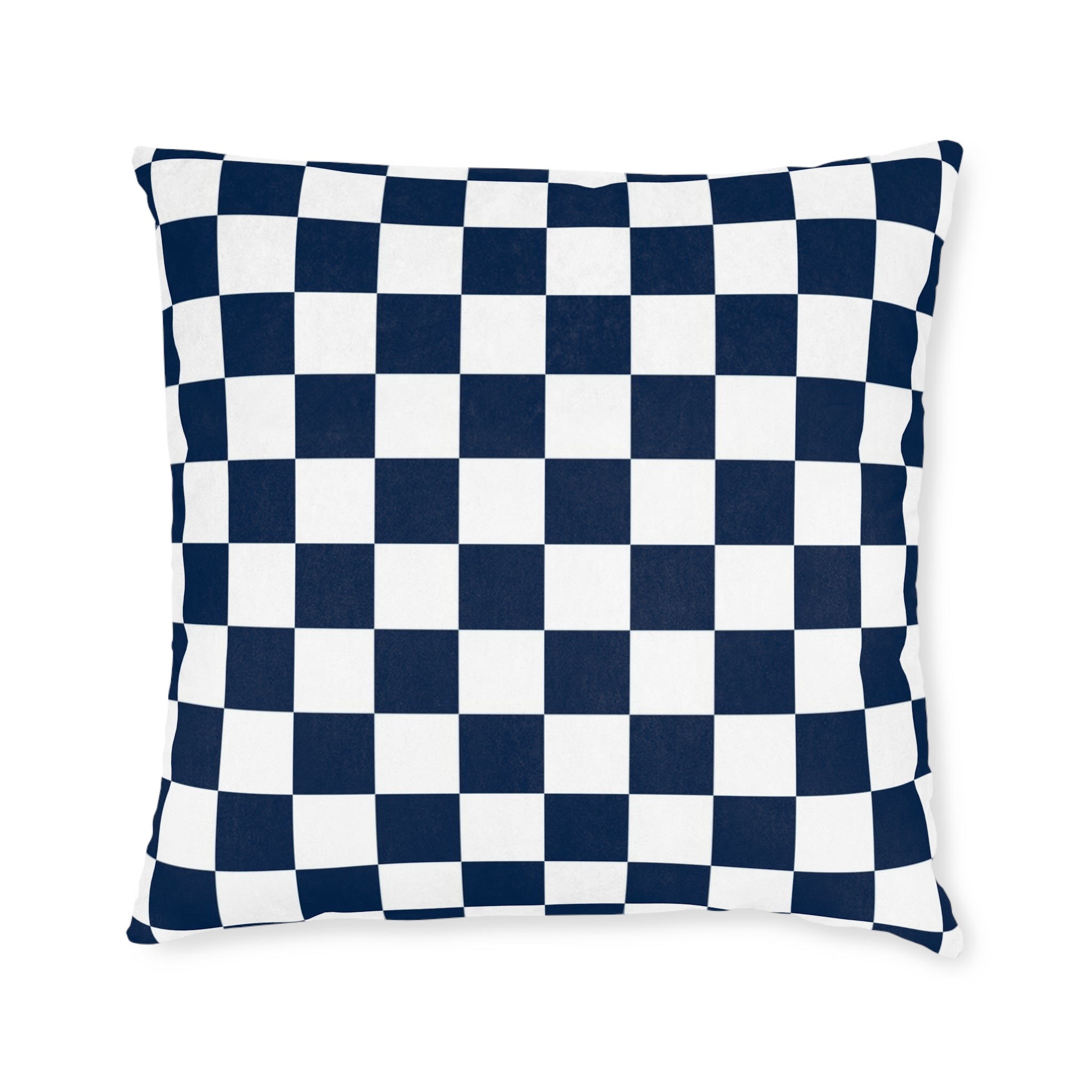 Checkerboard White and Navy Blue Square Pillow, Artsulli - Art is Long, Life is Short, Home Decor, Size, 22" × 22", , , , , 57836194540365093325