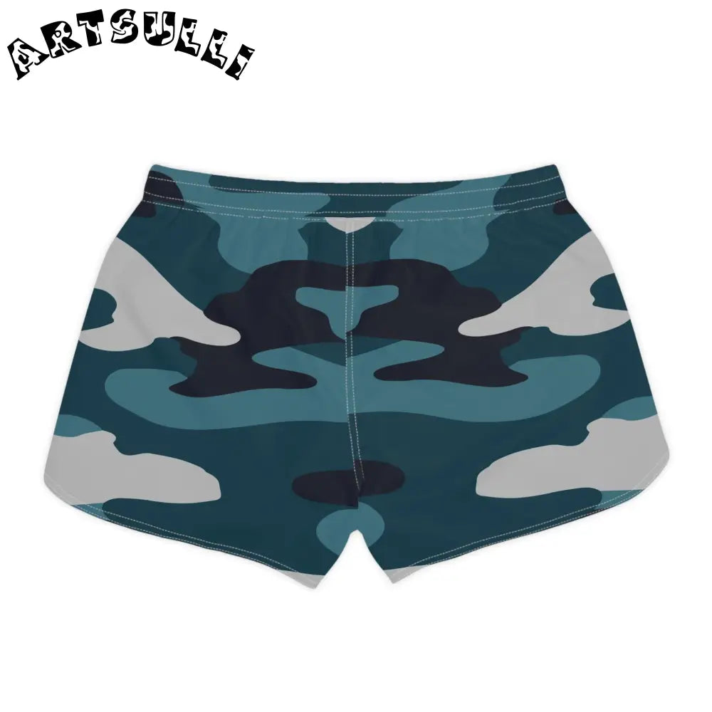 JAKKOUTTHEBXX Blue Camouflage Women’s Casual Shorts (AOP)