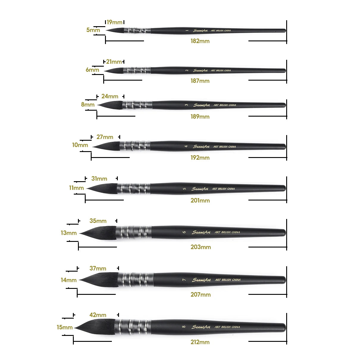 1Pcs Artist Hand-Painting Drawing Brushes Professional Watercolor Brush Pen for Water Color Painting Drawing School Art Supplies