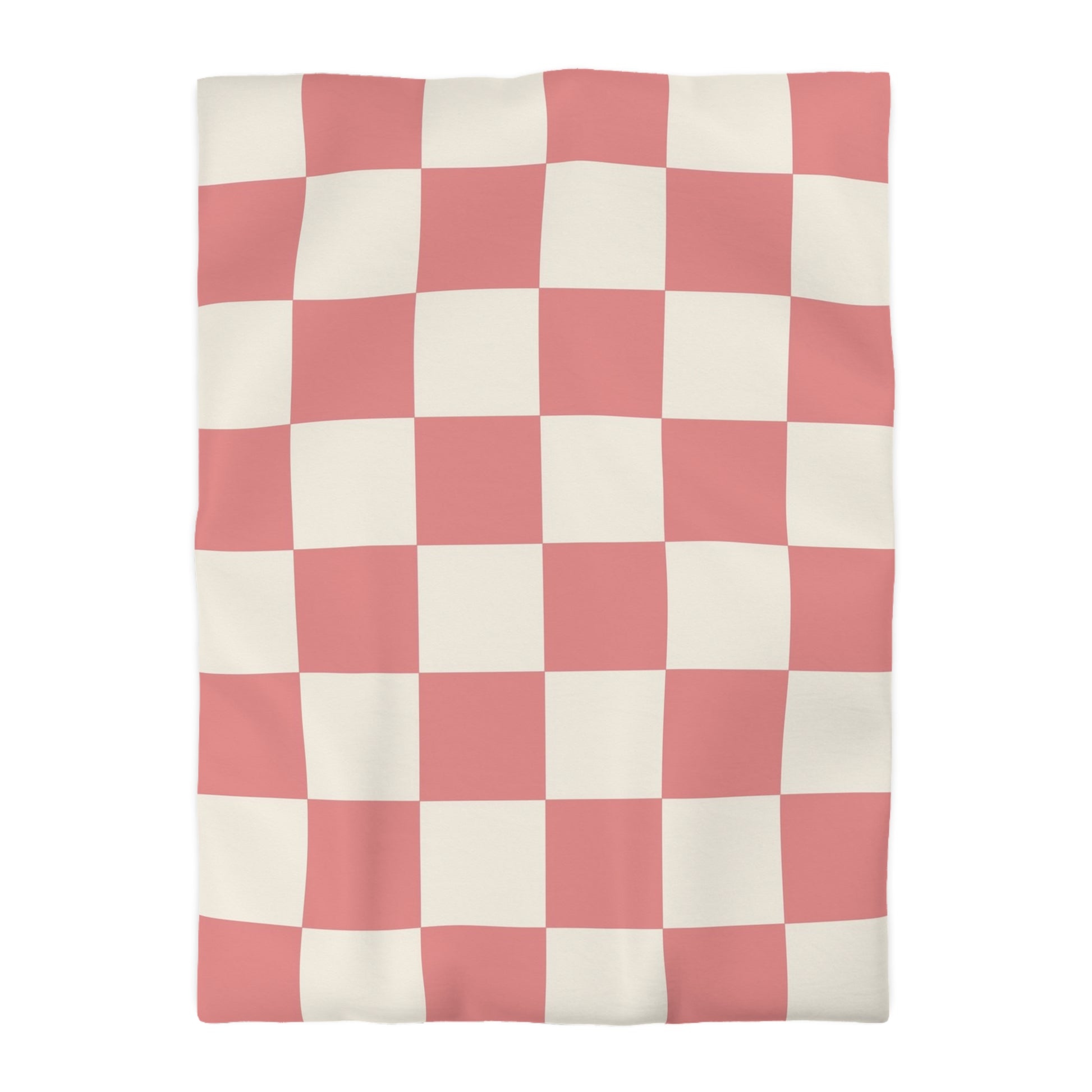 Retro Checkered Grassland Sprites Microfiber Duvet Cover, Artsulli - Art is Long, Life is Short, Home Decor, Size, Twin XL, Color, Cream, , , 31996069895956067293