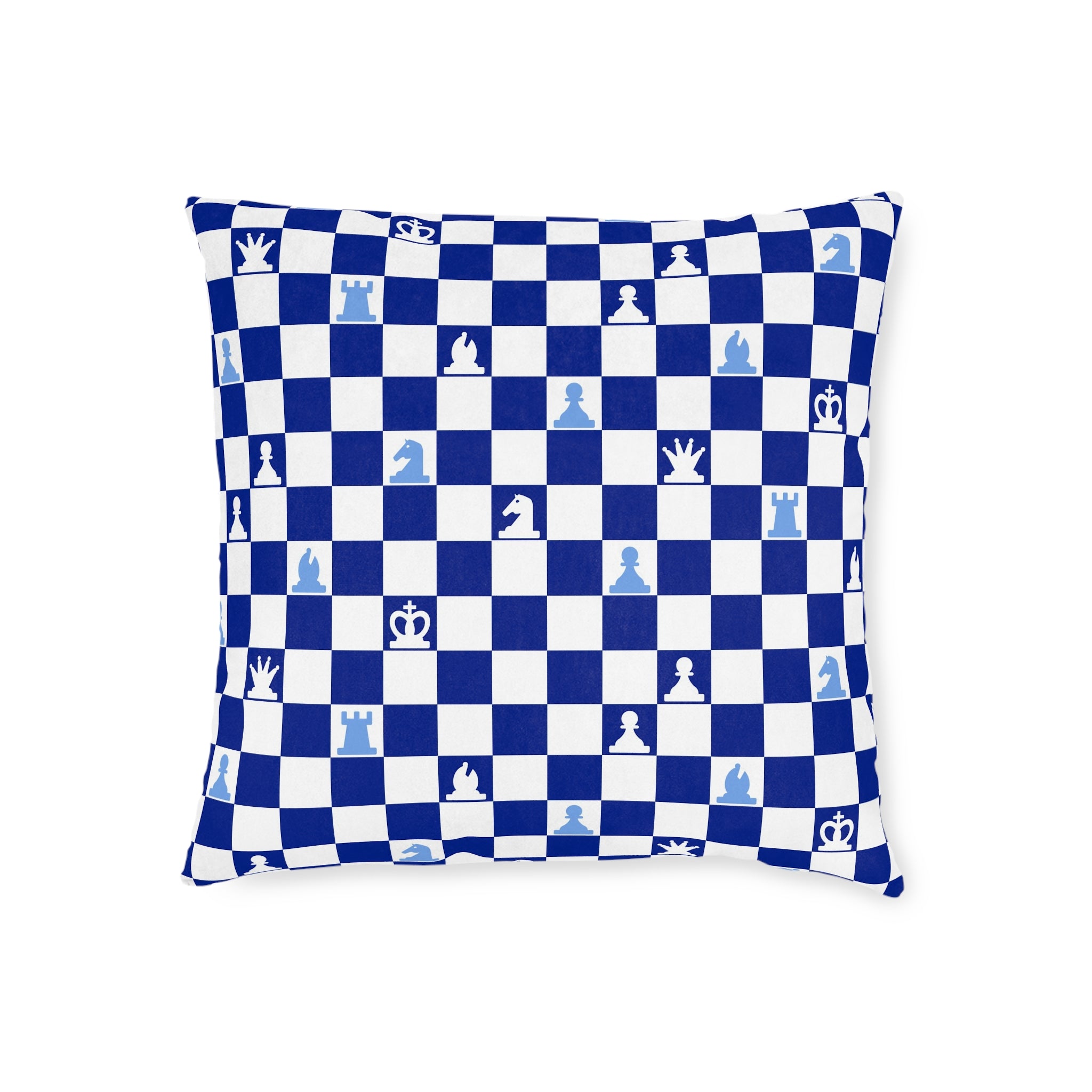 Chessboard Navy Blue Square Pillow, Artsulli - Art is Long, Life is Short, Home Decor, Size, 18" × 18", , , , , 29162994320063908879
