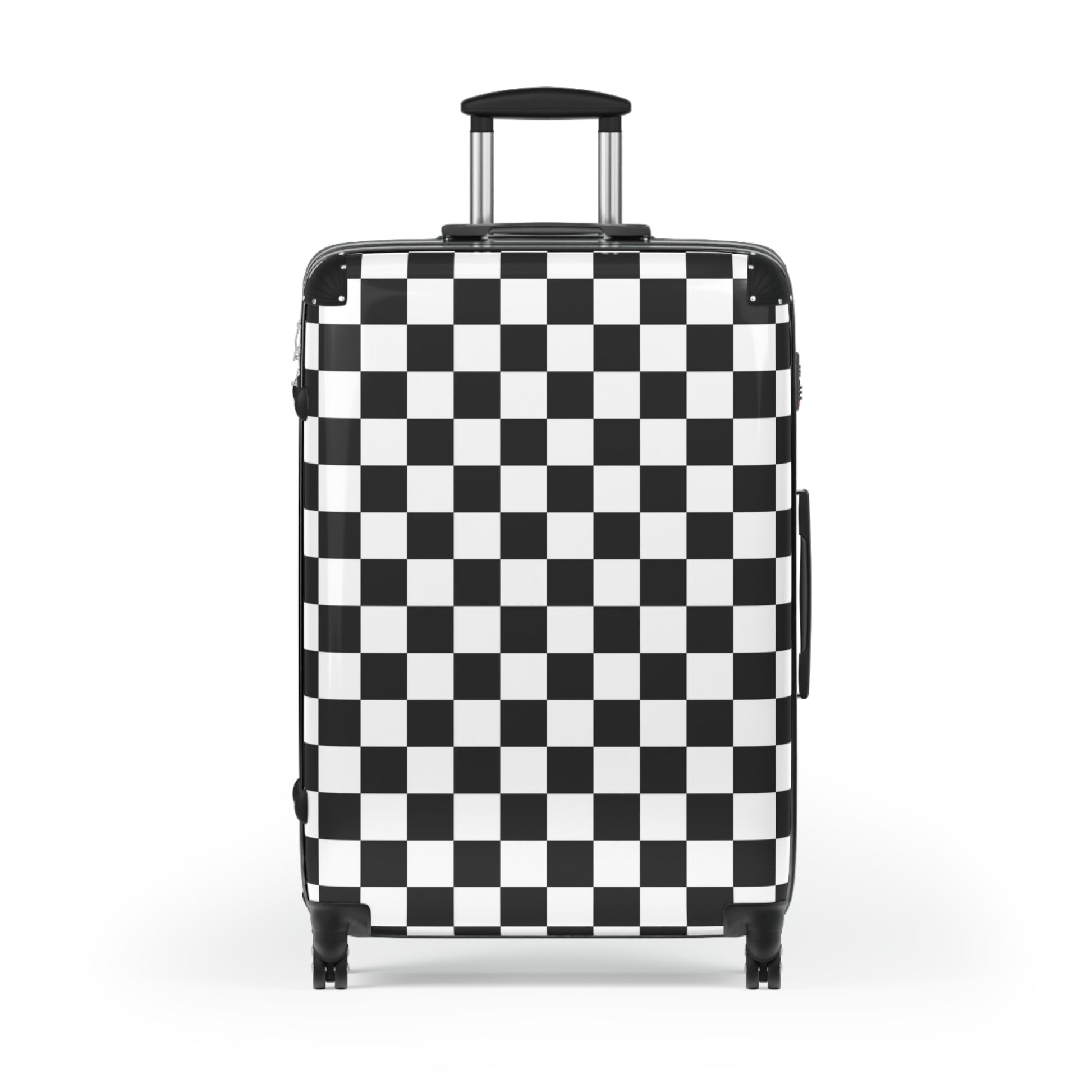 Checkerboard White and Black Suitcase, Artsulli - Art is Long, Life is Short, Bags, , , , , , , 