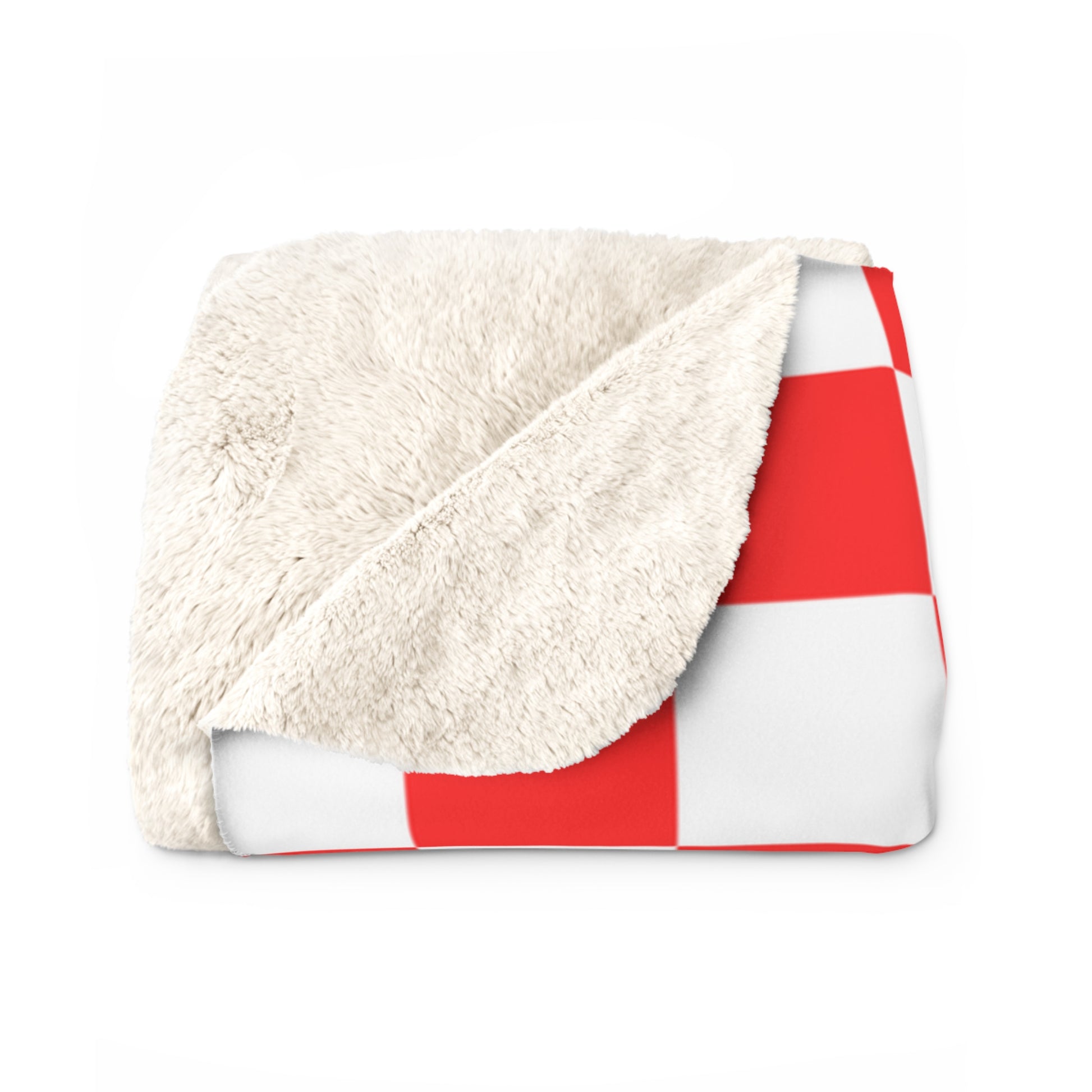 Checkerboard Red and White Sherpa Fleece Blanket, Artsulli - Art is Long, Life is Short, Home Decor, , , , , , , 
