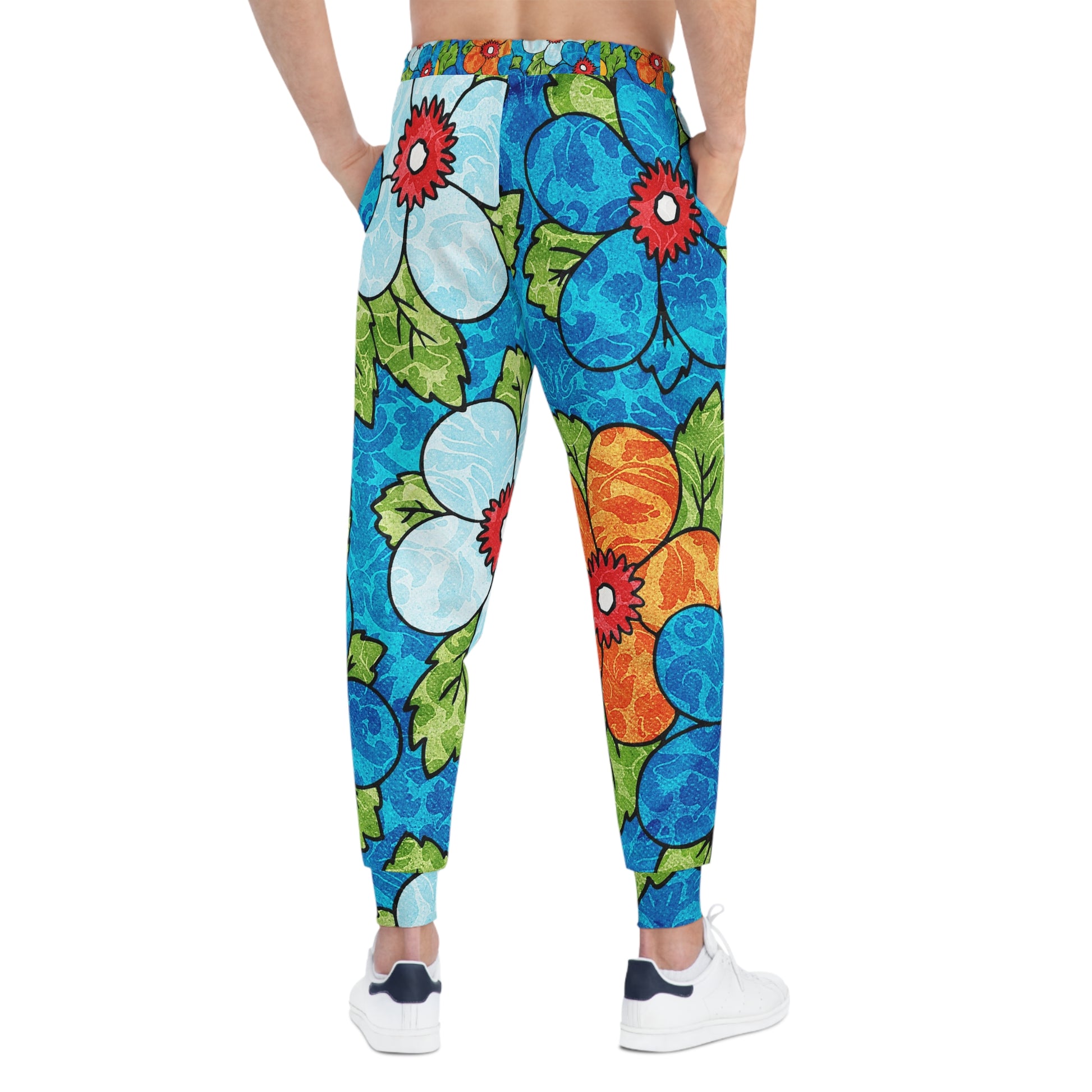 Blue Orange Groovy II Athletic Joggers (AOP), Artsulli - Art is Long, Life is Short, All Over Prints, , , , , , , 