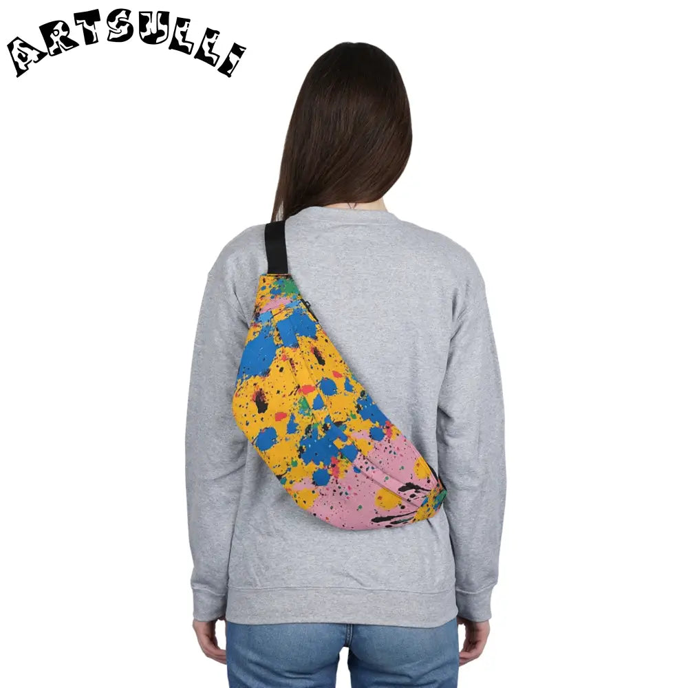 JAKKOUTTHEBXX The Colors Of Paint Splatter Large Fanny Pack