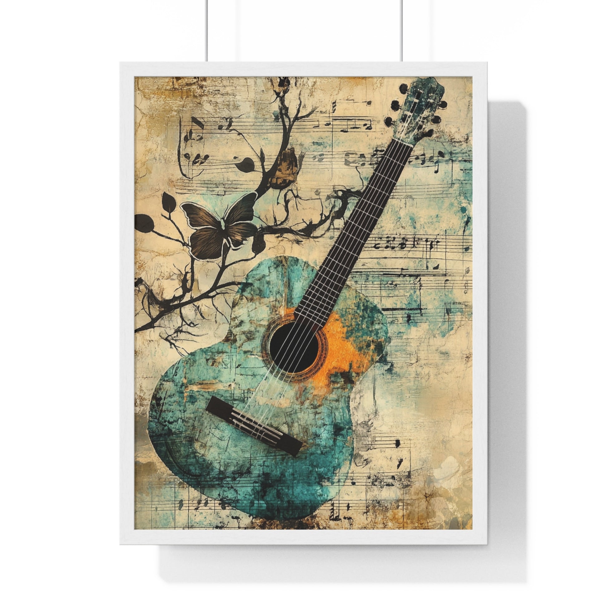 Guitar Type Beat Art Vertical Framed Poster, Artsulli - Art is Long, Life is Short, Poster, Size, 18″ x 24″, Color, White, , , 19663995505197953778