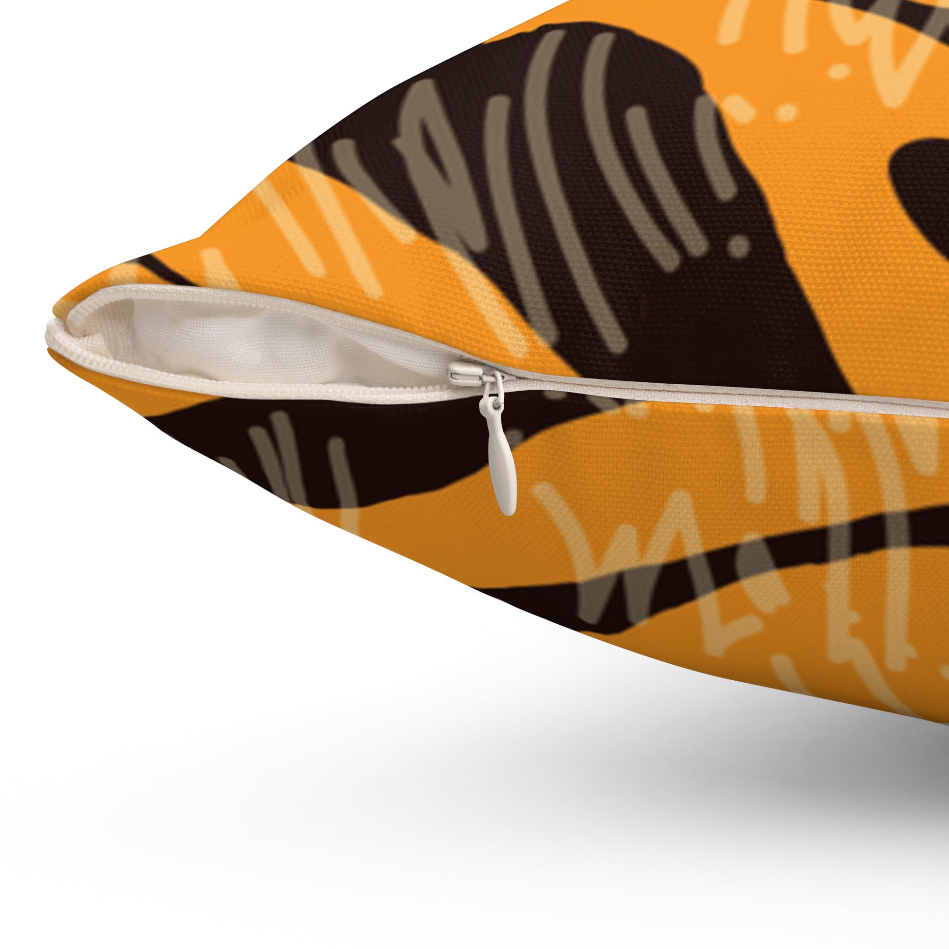 Tiger Scratches Orange & Black Spun Polyester Square Pillow, Artsulli - Art is Long, Life is Short, Home Decor, , , , , , , 