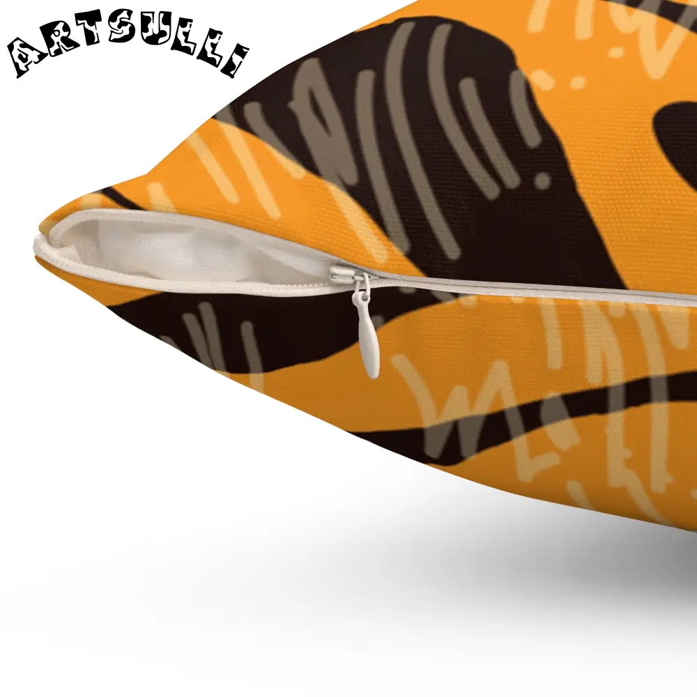 JAKKOUTTHEBXX Tiger Scratches Orange & Black Spun Polyester Square