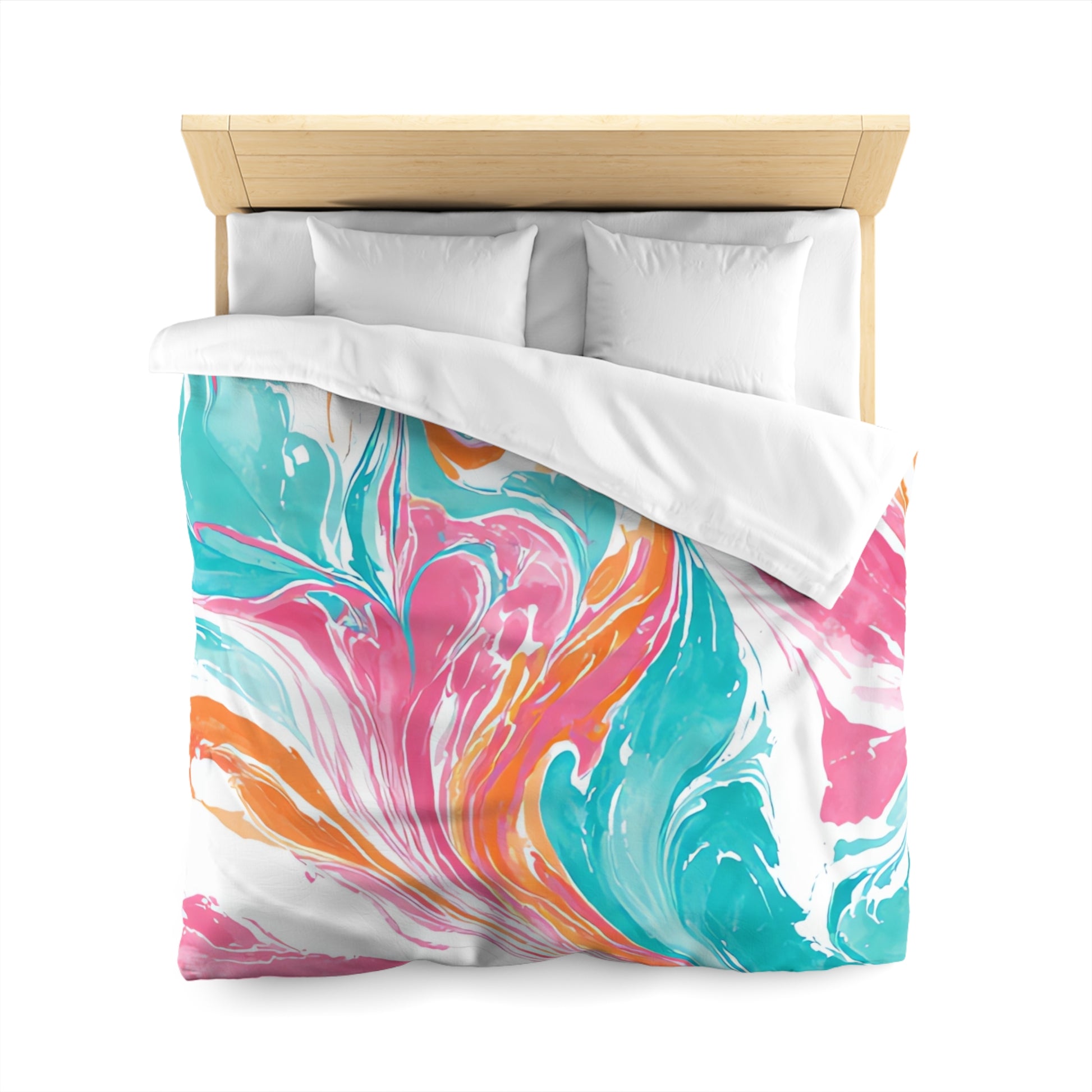Liquid Pastel Spill Multi-Color Microfiber Duvet Cover, Artsulli - Art is Long, Life is Short, Home Decor, , , , , , , 