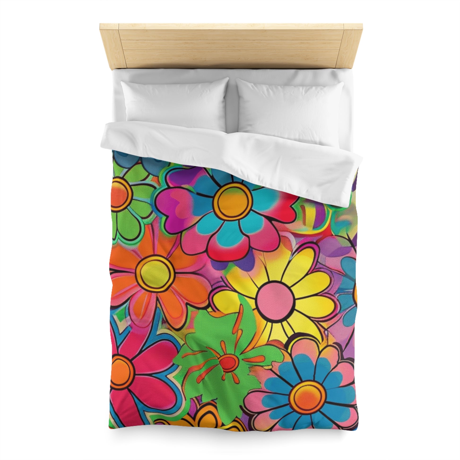 Chromatic Daisy Dream Microfiber Duvet Cover, Artsulli - Art is Long, Life is Short, Home Decor, , , , , , , 