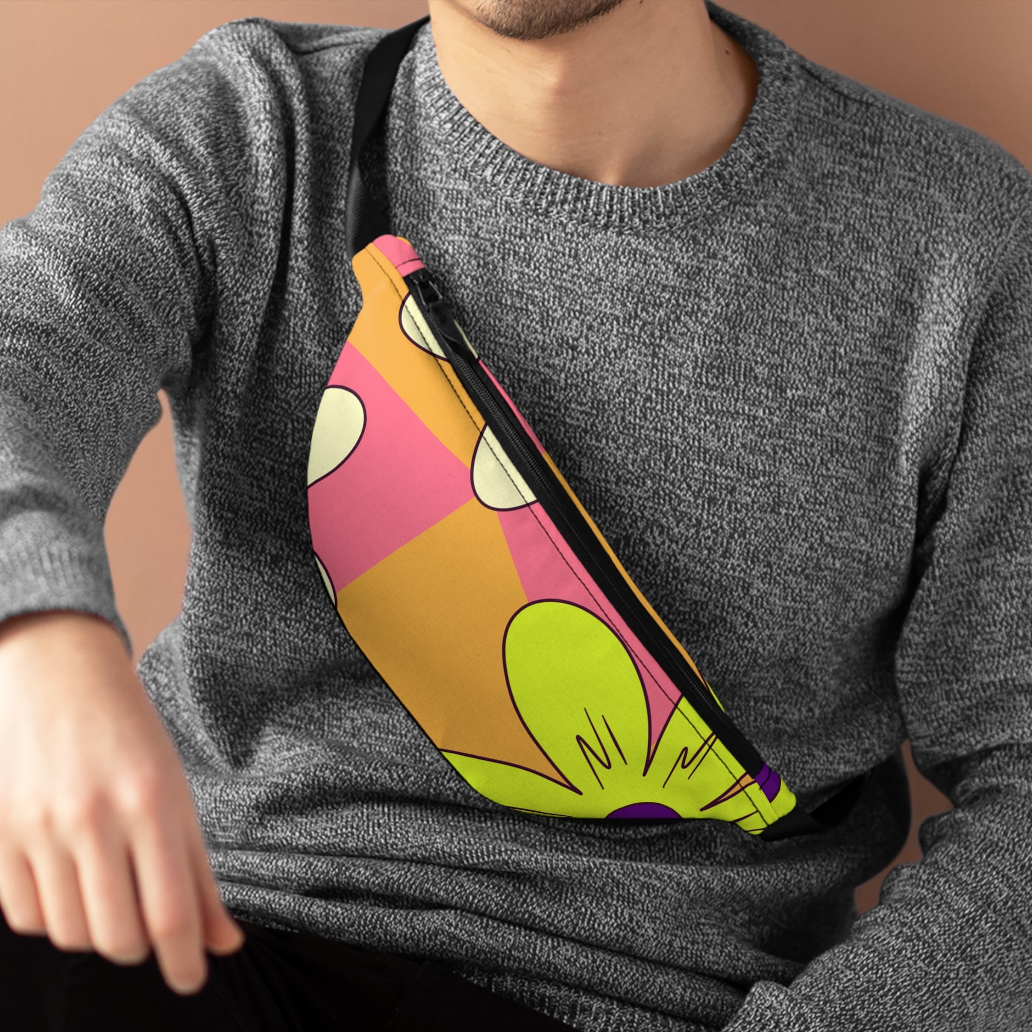 Trippy Sour Face Rave Fanny Pack, Artsulli - Art is Long, Life is Short, Bags, , , , , , , 