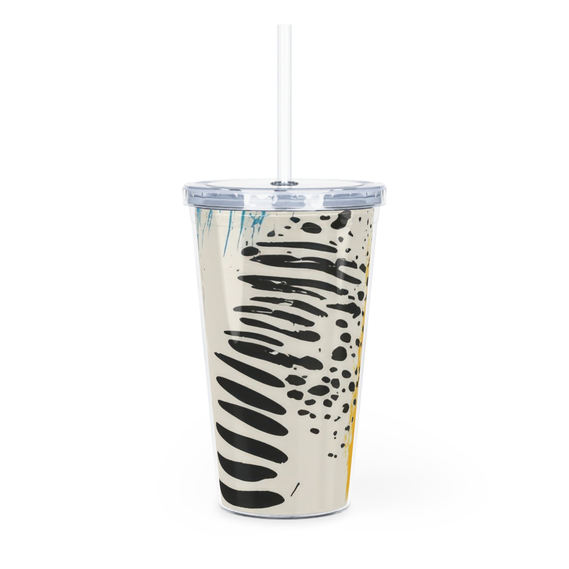 Rae Zebra Rhapsody Plastic Tumbler with Straw, Artsulli - Art is Long, Life is Short, Mug, , , , , , , 