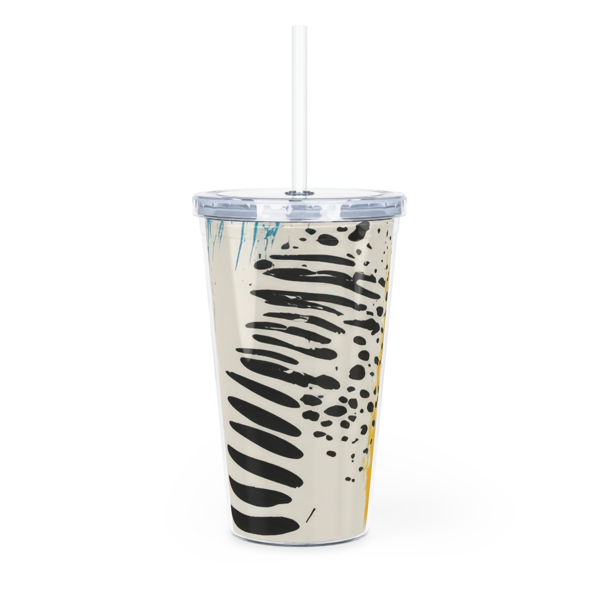 Rae Zebra Rhapsody Plastic Tumbler with Straw, Artsulli - Art is Long, Life is Short, Mug, , , , , , , 