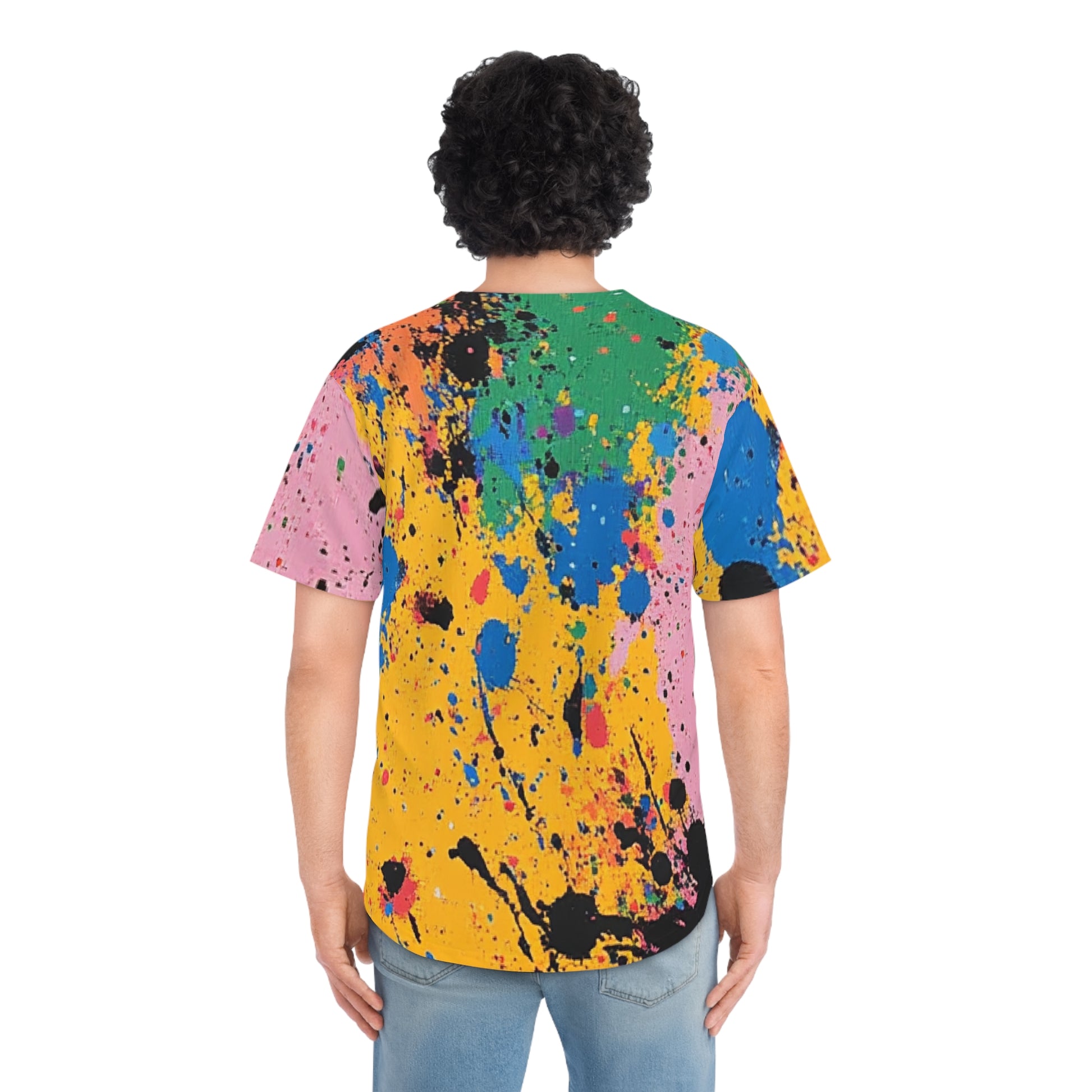 The Colors Of Paint Splatter Men's Baseball Jersey (AOP), Artsulli - Art is Long, Life is Short, All Over Prints, , , , , , , 